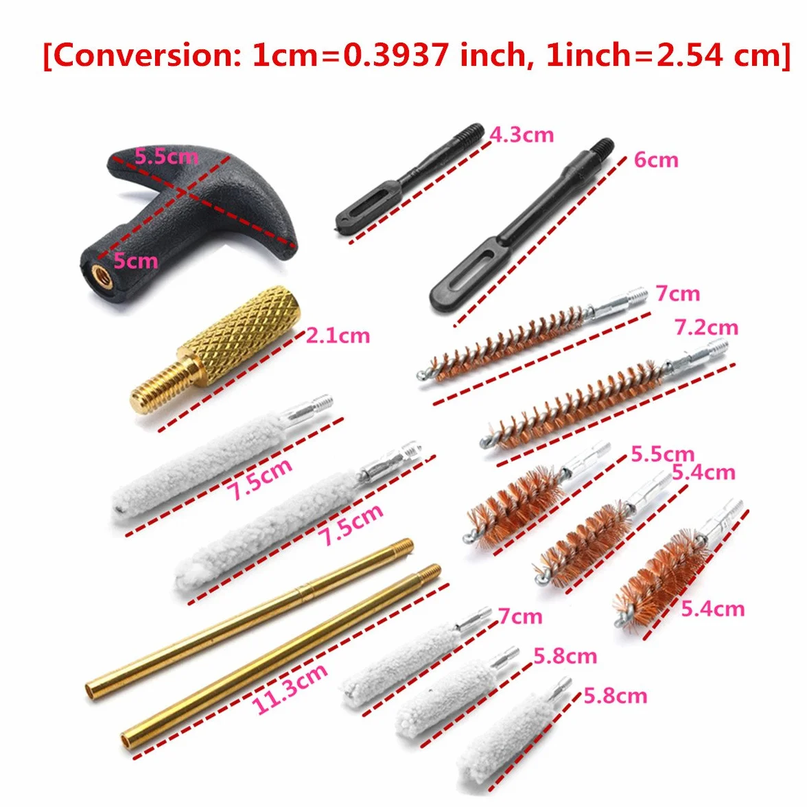 16 szt. zestaw do czyszczenia broni etui uniwersalny do pistoletów 22 357 38 40 44 45 9 mm