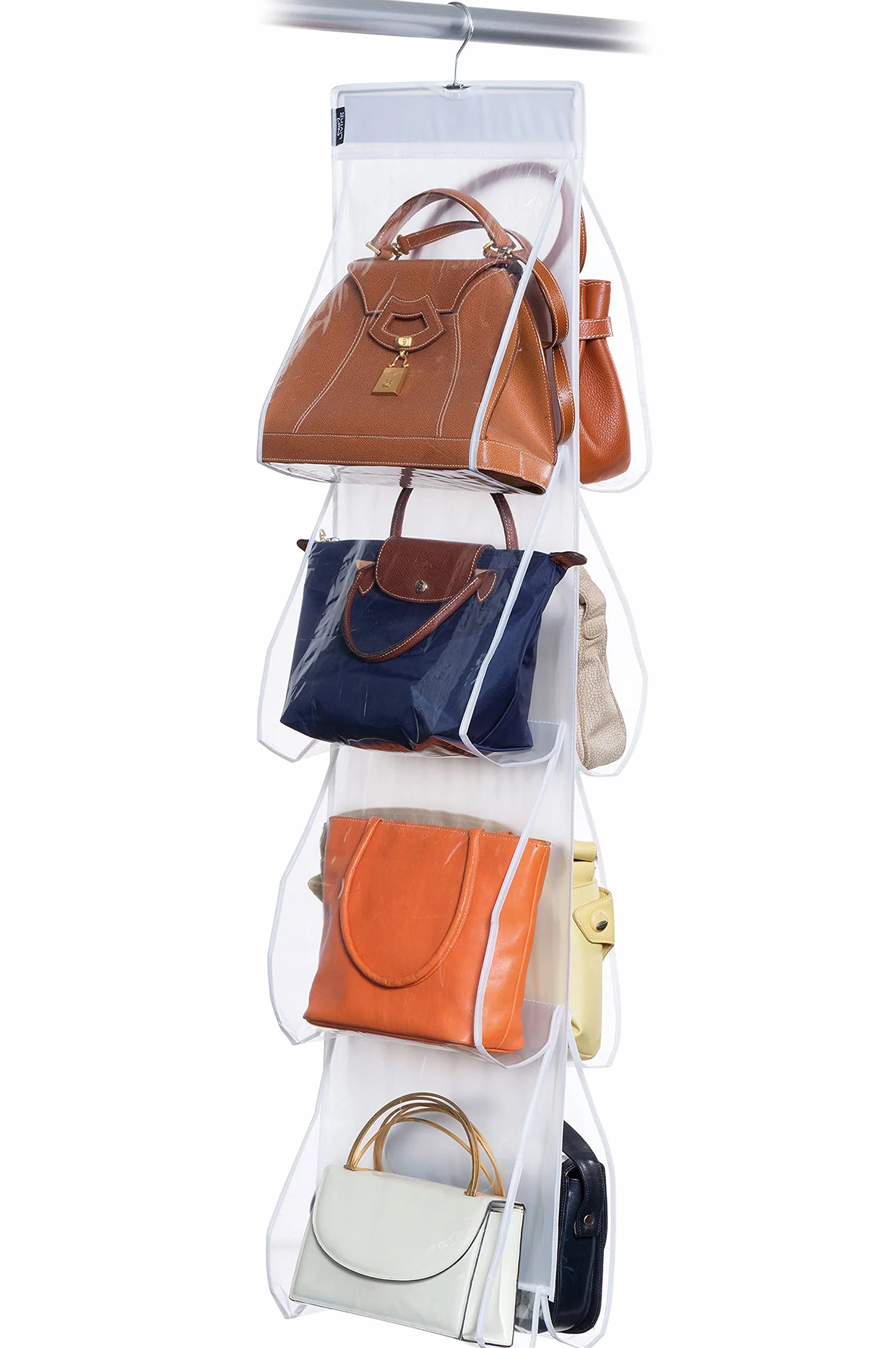 Dk Living Saccustdomporta Organizer na Torby, Tworzywo Sztuczne, Biały, 33 x 120 cm