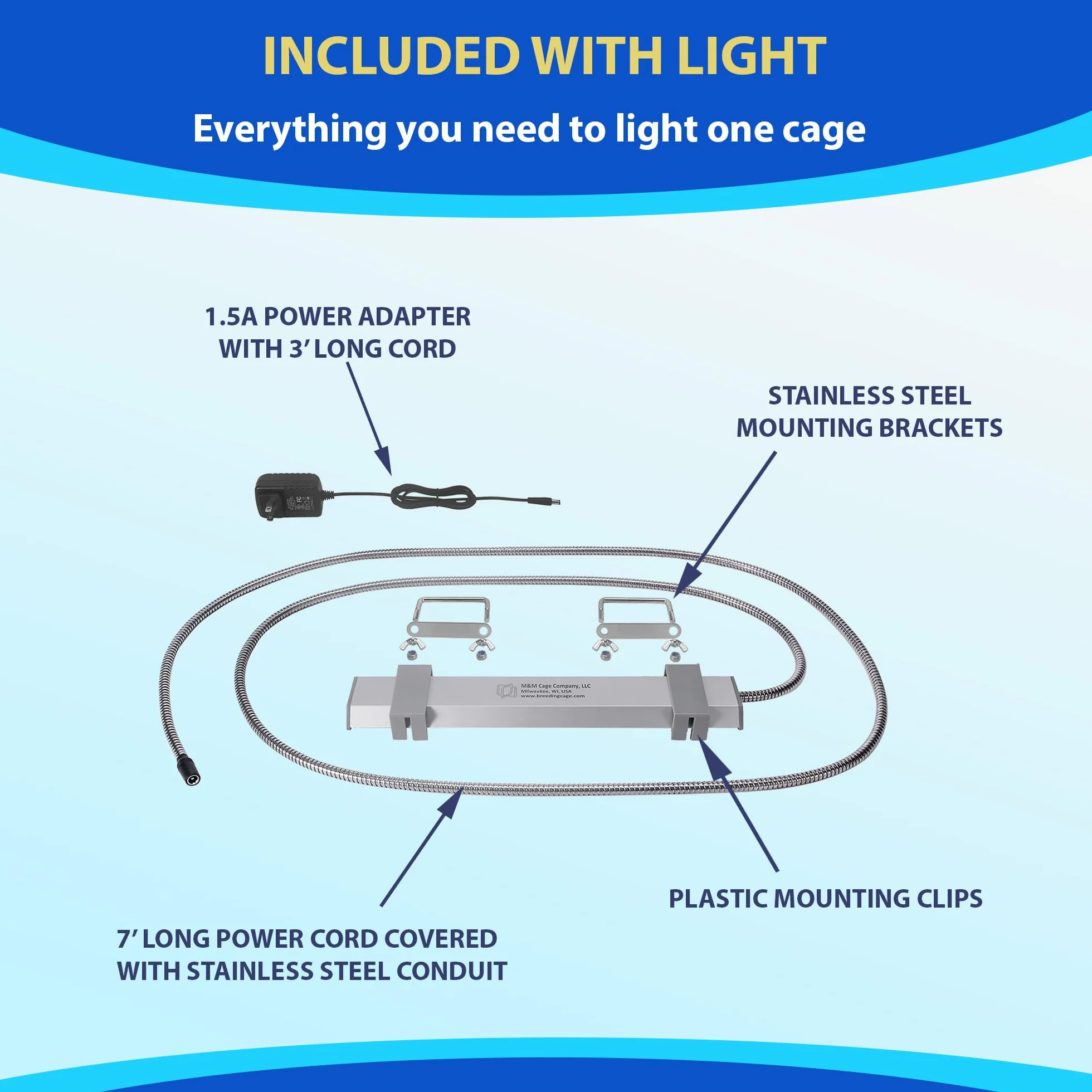 Lampa LED dla ptaków z pełnym spektrum 25 cm HappyBird Lighting