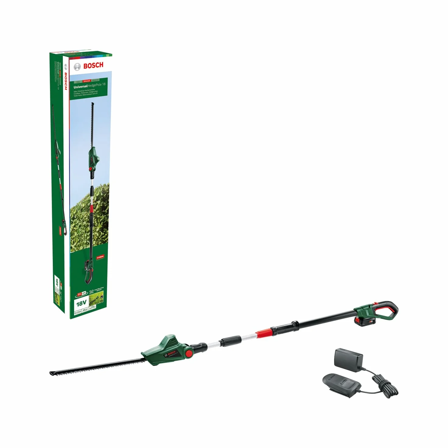 Bosch Home and Garden Akumulatorowy sekator teleskopowy UniversalHedgePole 18 (1 akumulator, system 18 V, w kartonie)