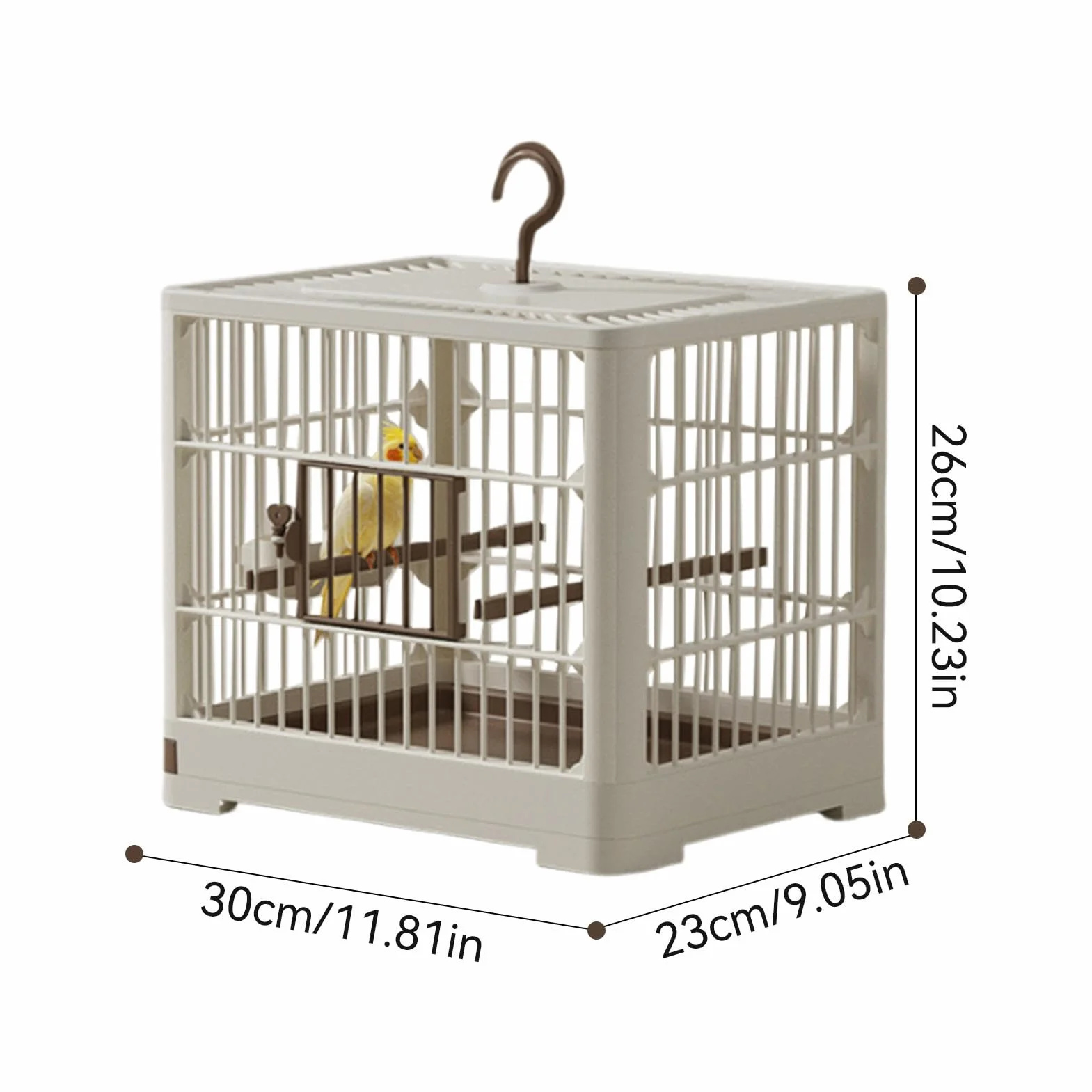 Przenośny nosidełko dla ptaków, stojak na ptaki, zdejmowany transporter tacy, uchwyt z haczykiem, klatka transportowa papużki, transporter podróżny papugi, transporter ptaków Lovebird