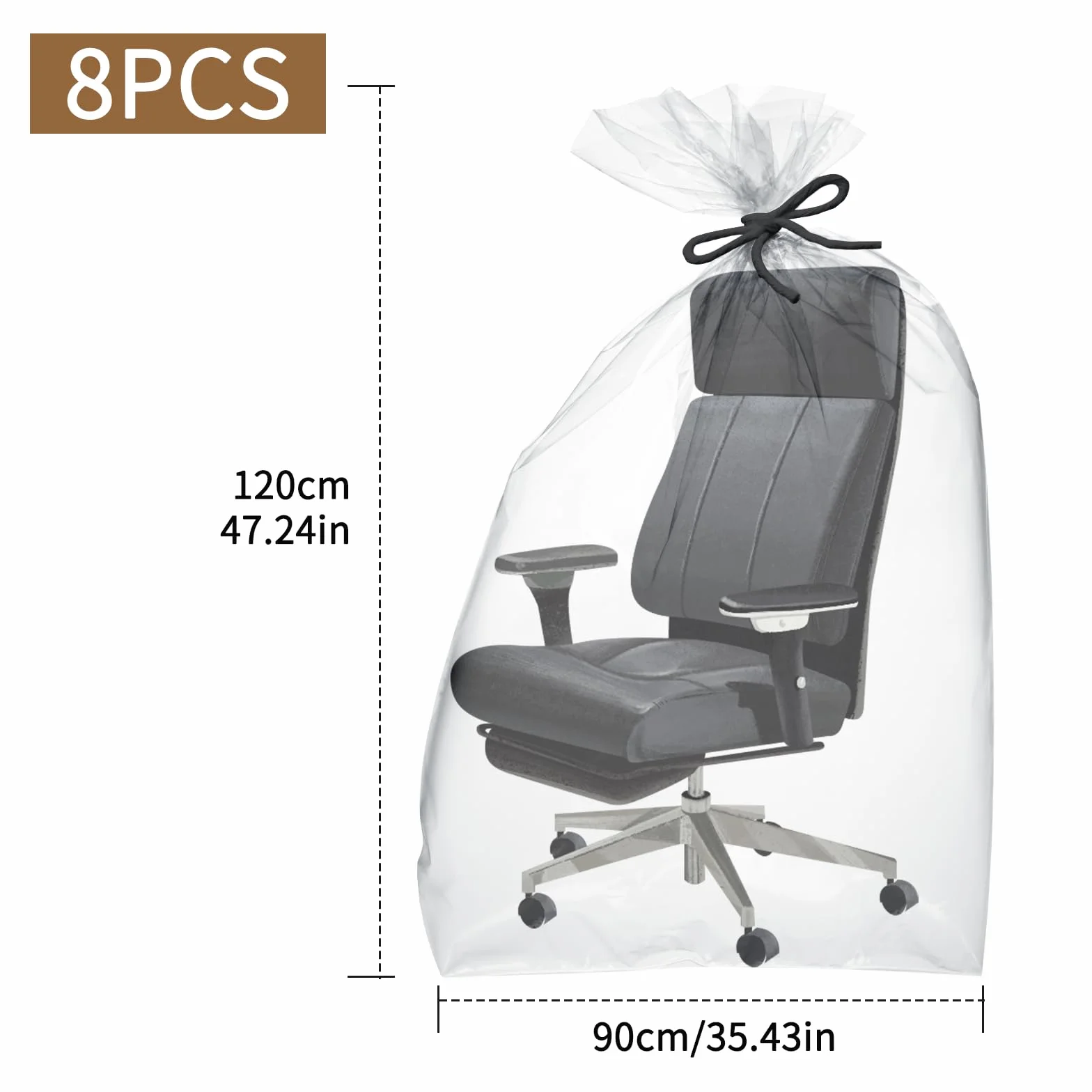 8 x bardzo duże przezroczyste worki do przechowywania, 90 x 120 cm, wielokrotnego użytku, przezroczyste plastikowe torby do przechowywania, duże, na bagaż, walizkę, meble, ubrania