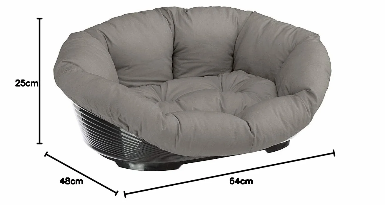 Ferplast sofa na łóżko dla psów i kotów, bawełniana pokrywa, szara, 64x48x25 cm