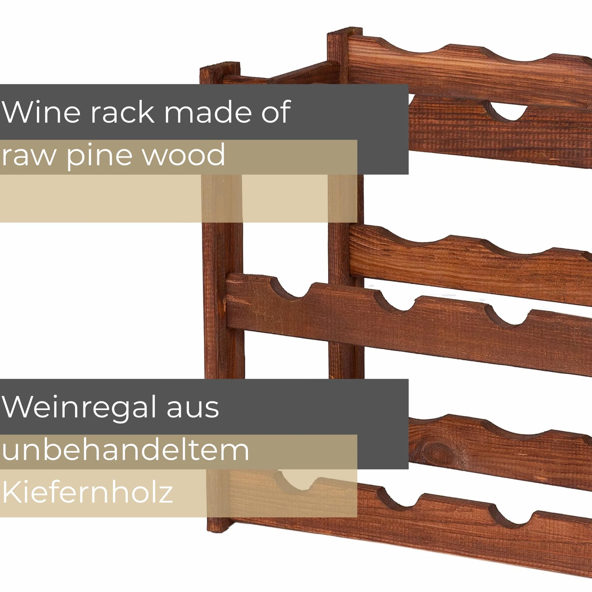 Drewniany Regał Na Wino Brązowy 12 Butelek 44x38x25 cm Naturalne Drewno Stojak Na Wino Do Kuchni Piwnicy Salonu