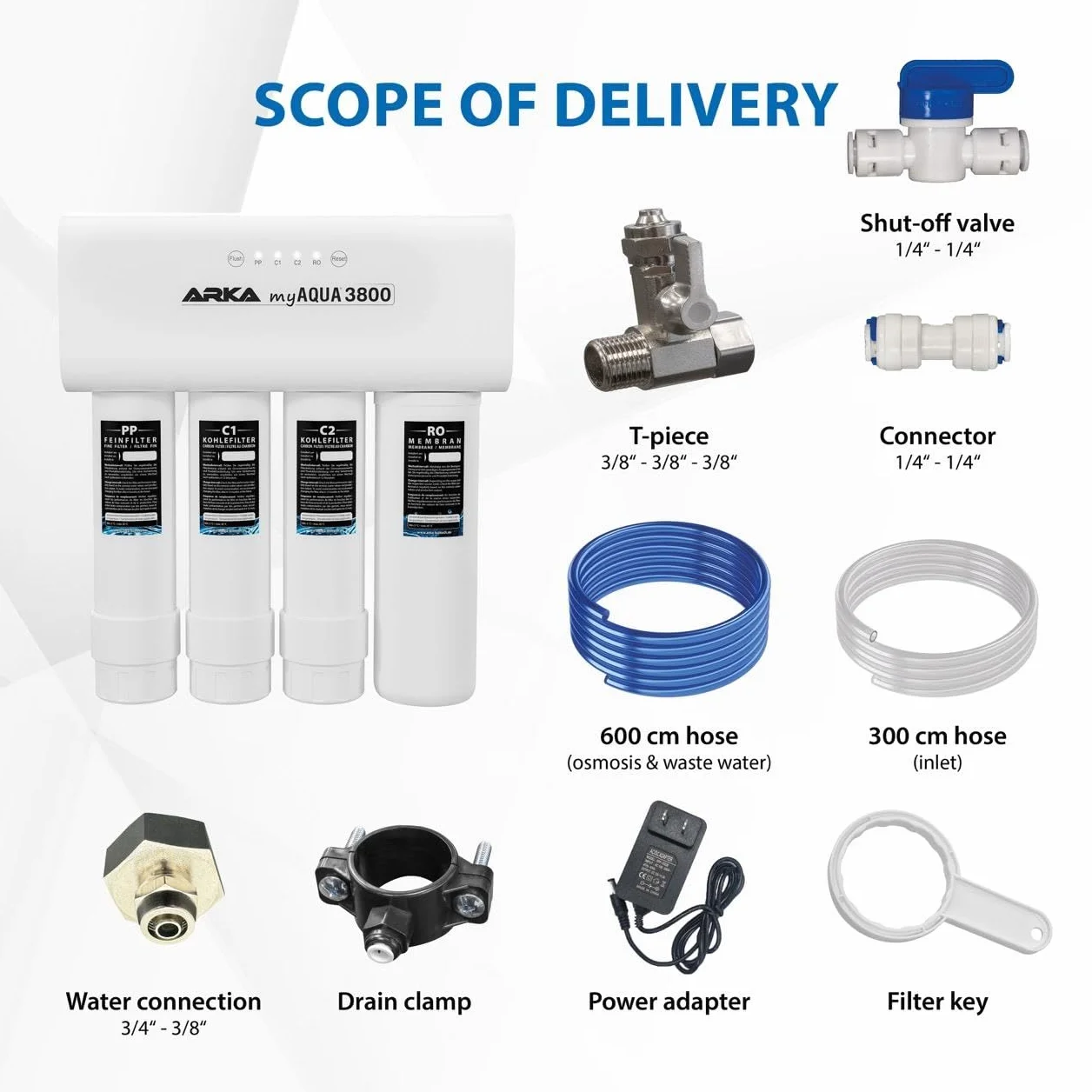 ARKA myAQUA 3800 system odwróconej osmozy 2,6 l/min 3800 l/dzień filtr wody