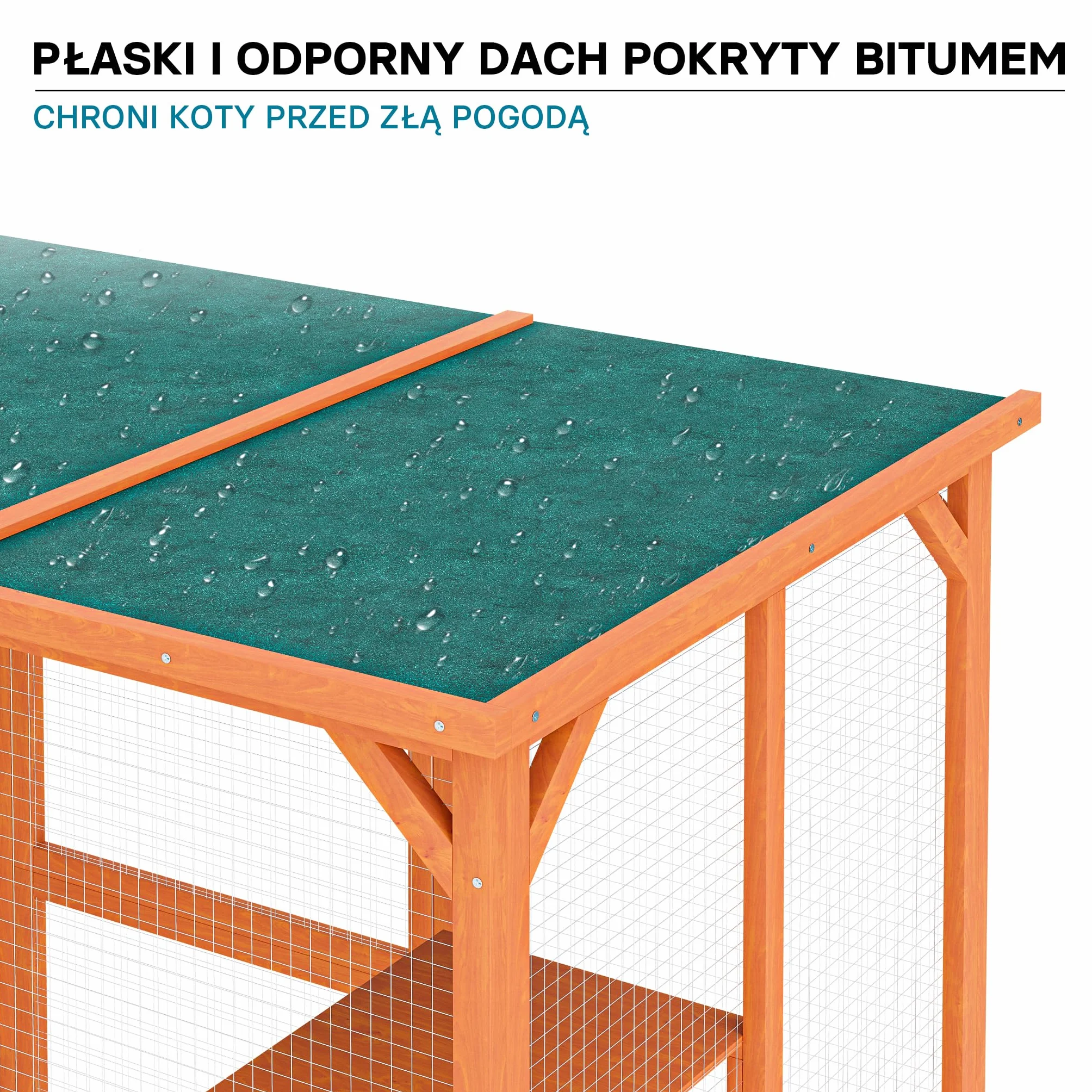 Wiltec Woliera dla kota 68 x 82 x 166,5 cm, wybieg z siatką ochronną, 6 poziomów
