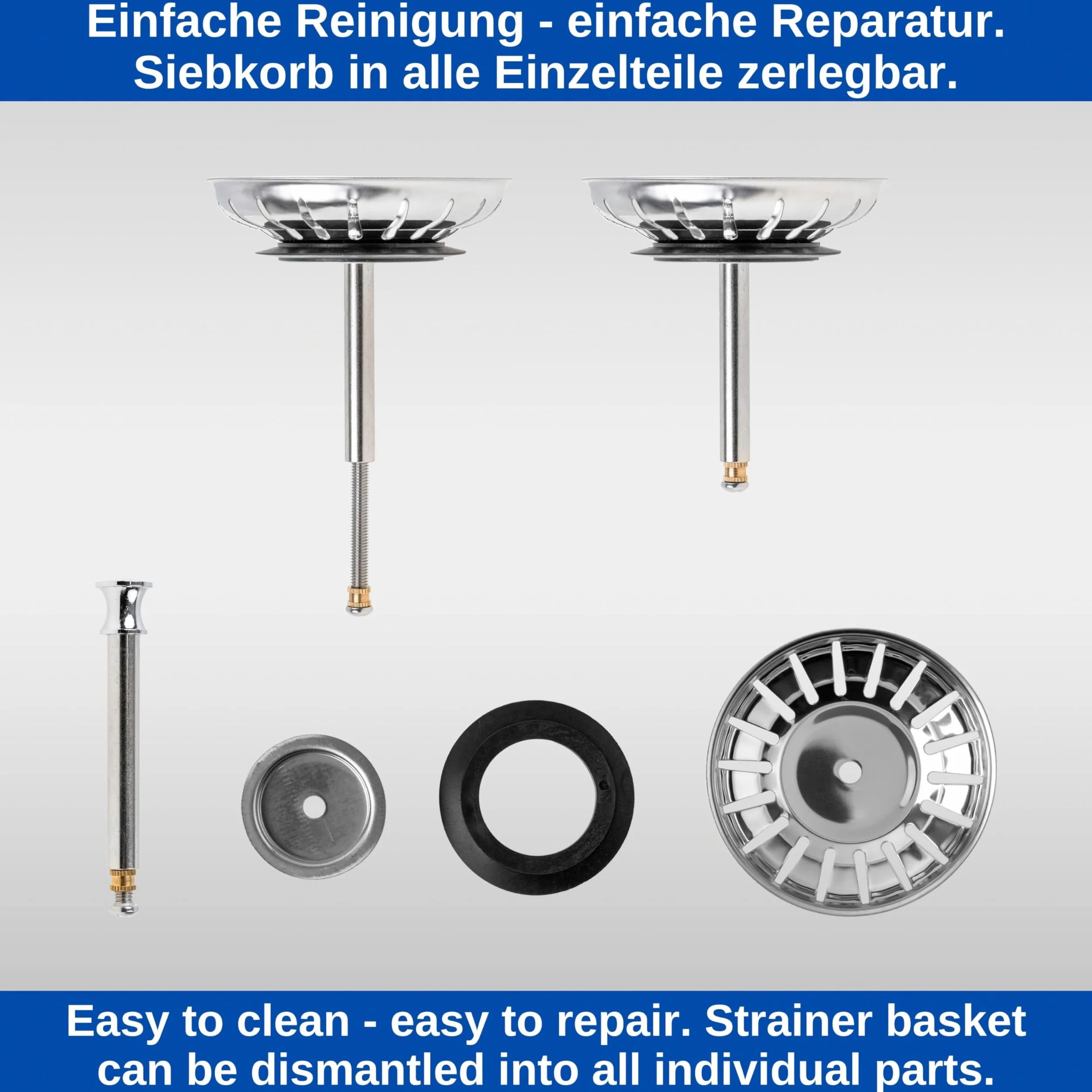 Sitko do zlewu kuchennego, Ø 79 mm, kompatybilny z Blanco 119146, kosz sitkowy 3,5" z 18 rowkami, trzpień mimośrodowy 52-97 mm, trzpień Ø 8 mm, część zamienna do zlewu, wkładka sitko do zlewu, funkcja