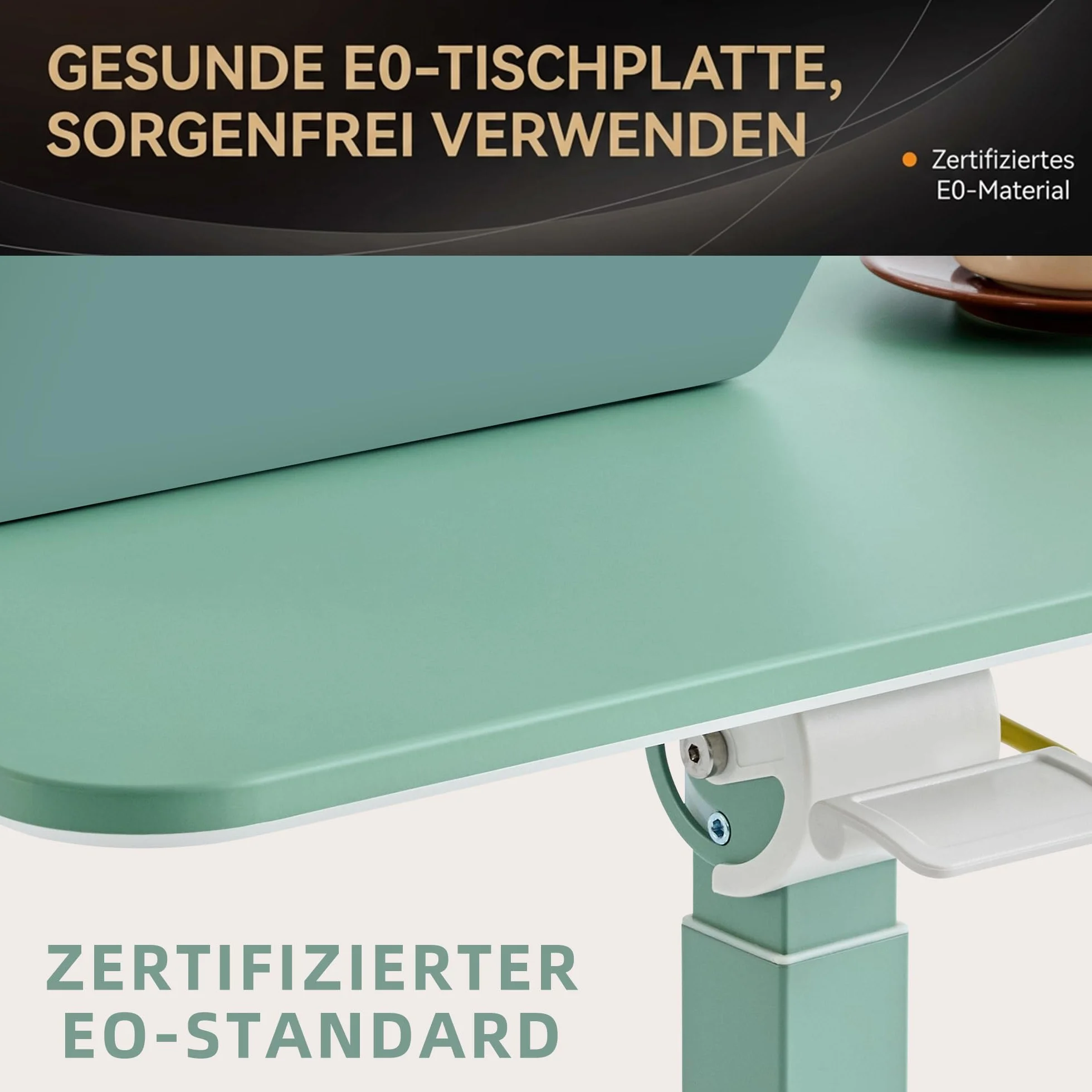 MUSSO AnyDesk D7 Przenośny stolik do łóżka, mobilne biurko z regulacją wysokości (75-108 cm), składany stojak 0-90°, ergonomiczny uchwyt do pracy, sofy i łóżka (zielony, 1 sztuka)