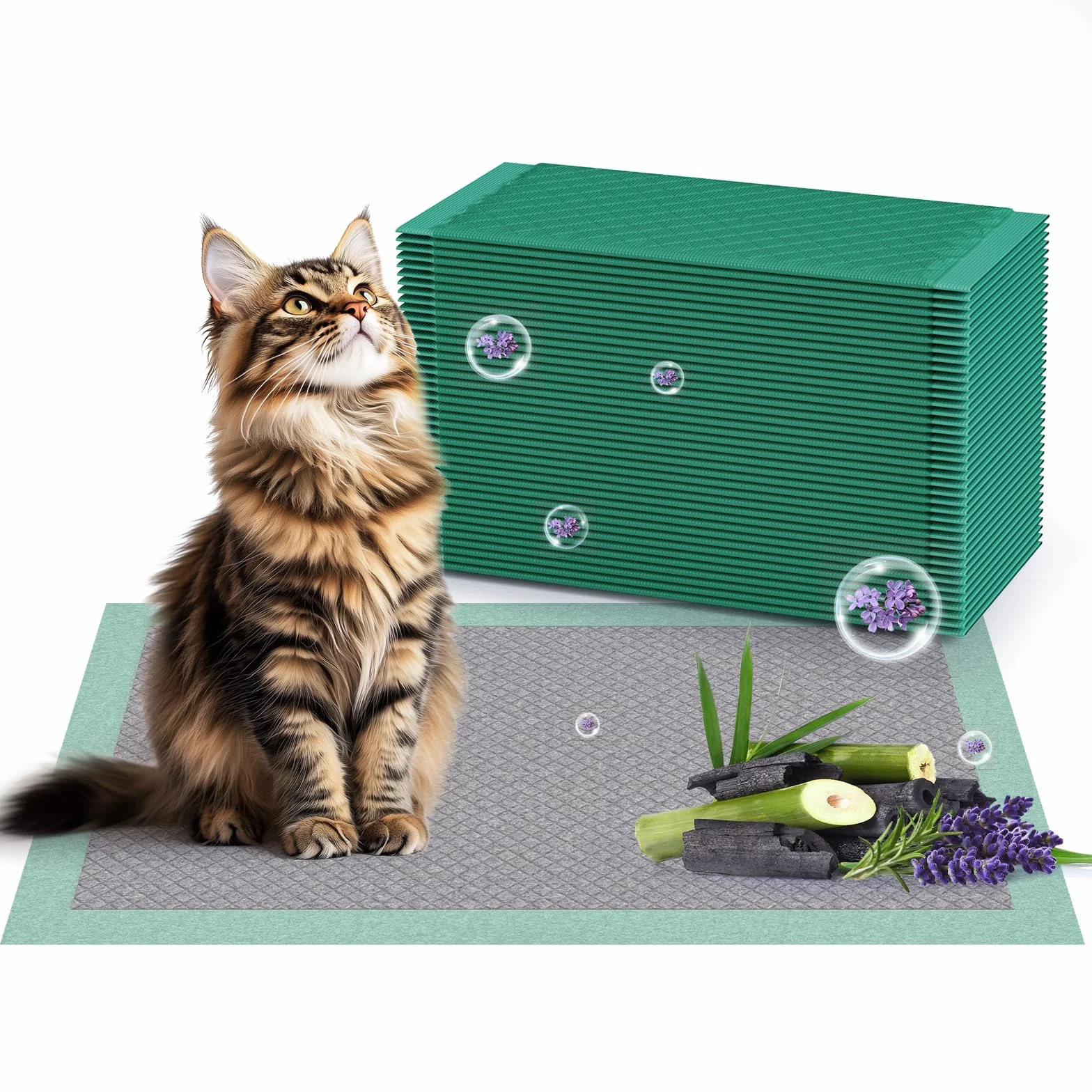 Gardner Pet Podkładki do żwirek dla kotów, 43 x 29 cm, 40 sztuk, zabezpieczone przed wyciekiem, podkładki treningowe dla kotów, kuweta dla kotów, podkładki do oddawania moczu z super chłonną