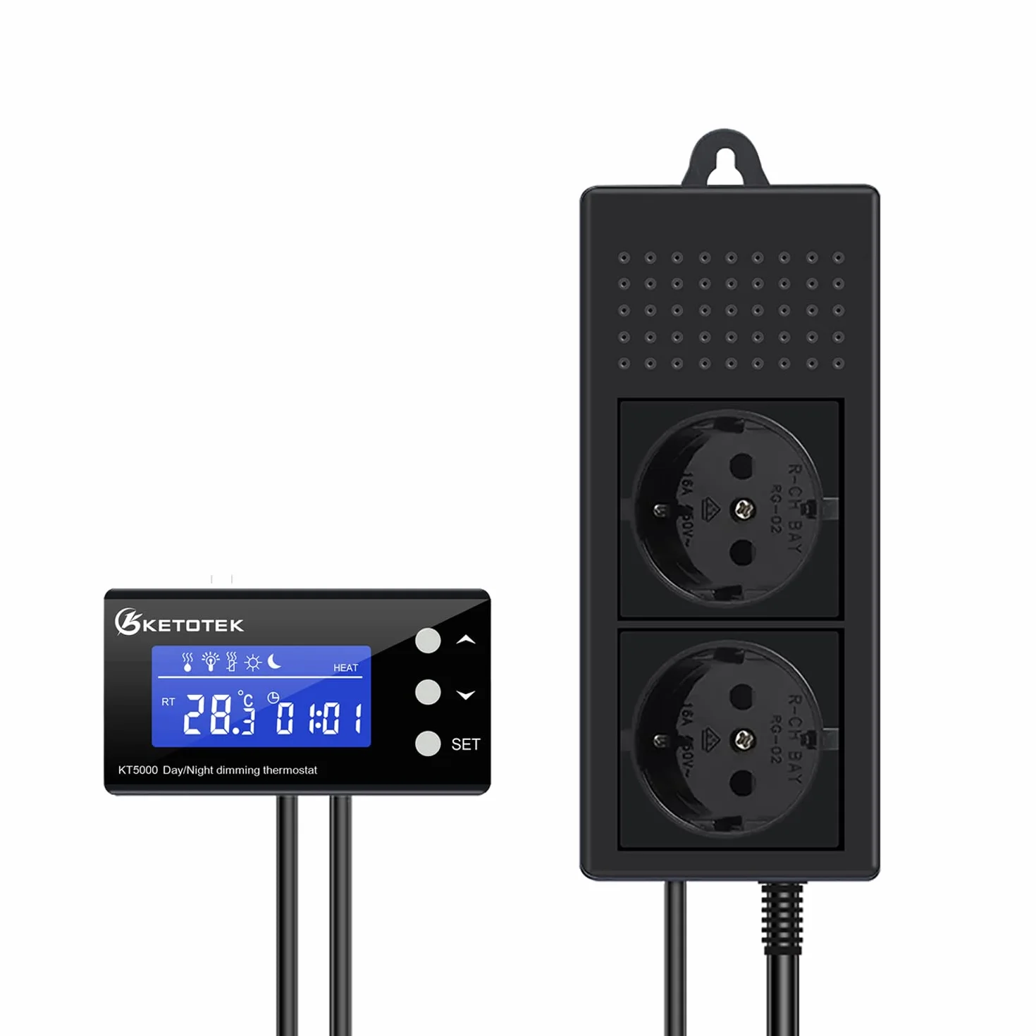 KETOTEK Termostat Ściemniający, Cyfrowy Regulator Temperatury 220 V Do Akwarium, Szklarni, Lampa Grzewcza