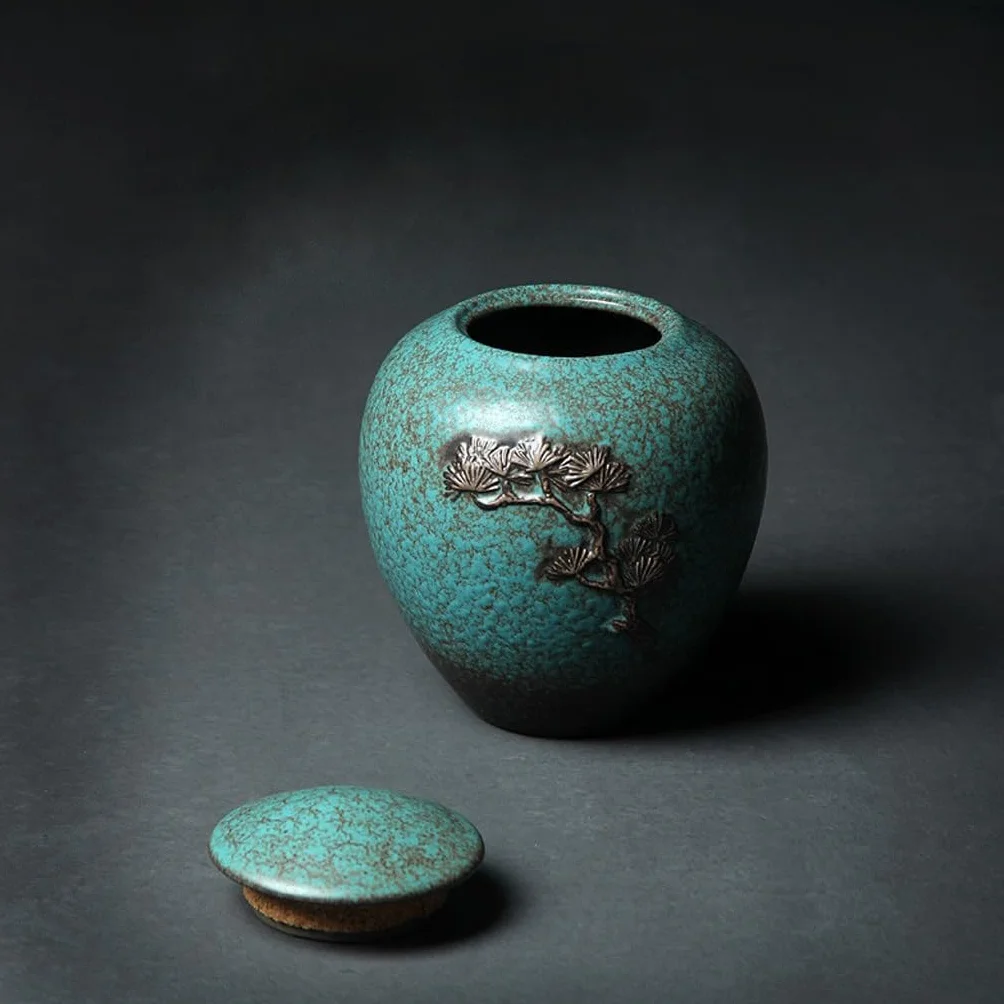 HLTYGWX Zestaw do herbaty Puszki na herbatę, dekoracje rękodzielnicze, puszki ceramiczne z czarną herbatą Puszki do przechowywania Słoik do przechowywania herbaty