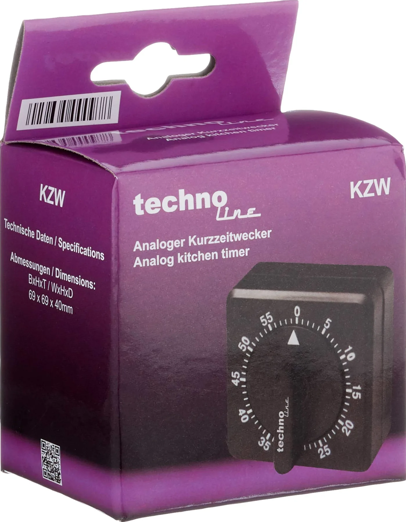 Technotrade Technoline KZW analogowy minutnik kuchenny, czarny