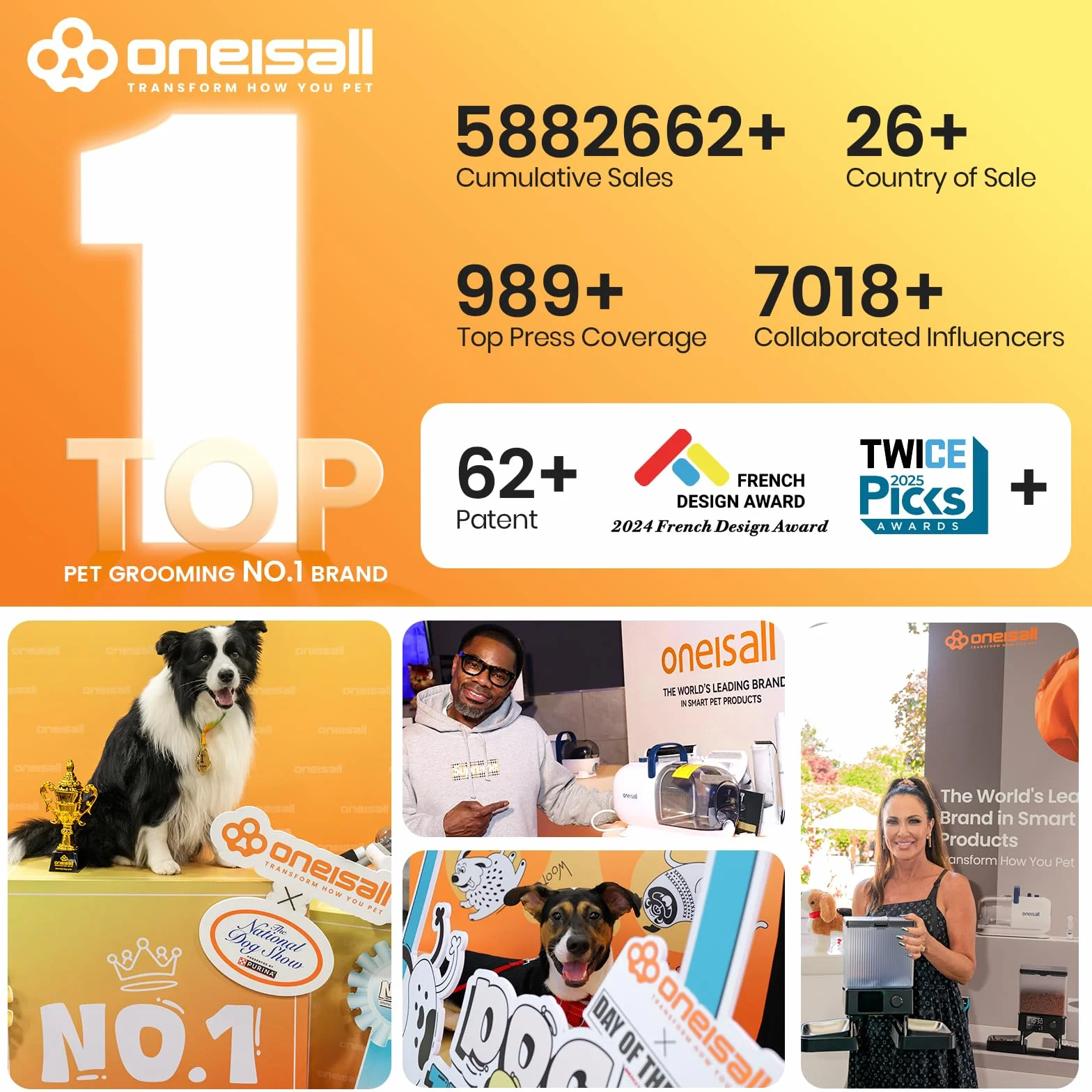 oneisall Maszynka do strzyżenia psów z odkurzaczem, super moc ssania 12000 Pa wysysa 99,99% sierści zwierzęcej, cicha maszynka do strzyżenia sierści psa i kota z 7 akcesoriami do pielęgnacji