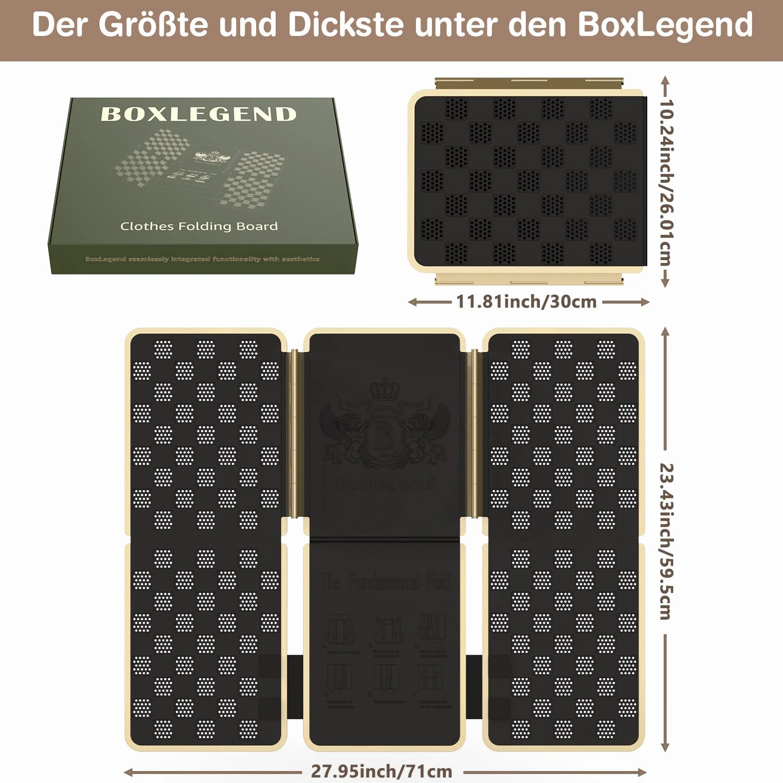 BoxLegend V7 Deska do składania ubrań, składak do prania, deska do składania T-shirtów, deska do składania ubrań, pomocnik do składania, metalowe krawędzie Deska do składania T-shirtów, bluzki
