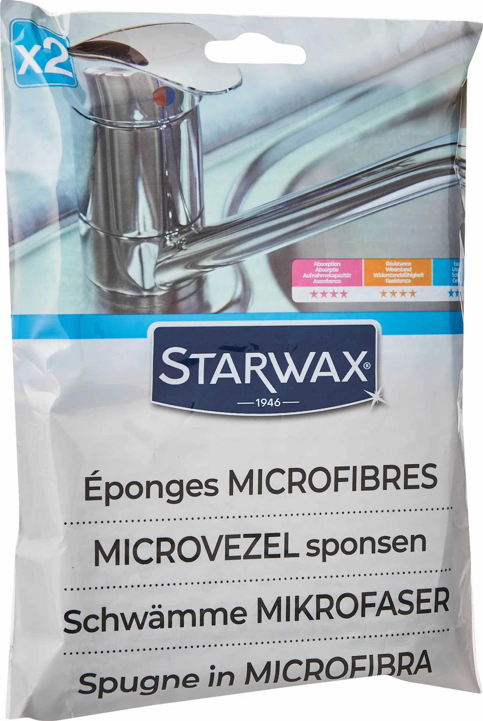 Gąbki z mikrofibry STARWAX - x2 - Idealne do czyszczenia wszystkiego w domu
