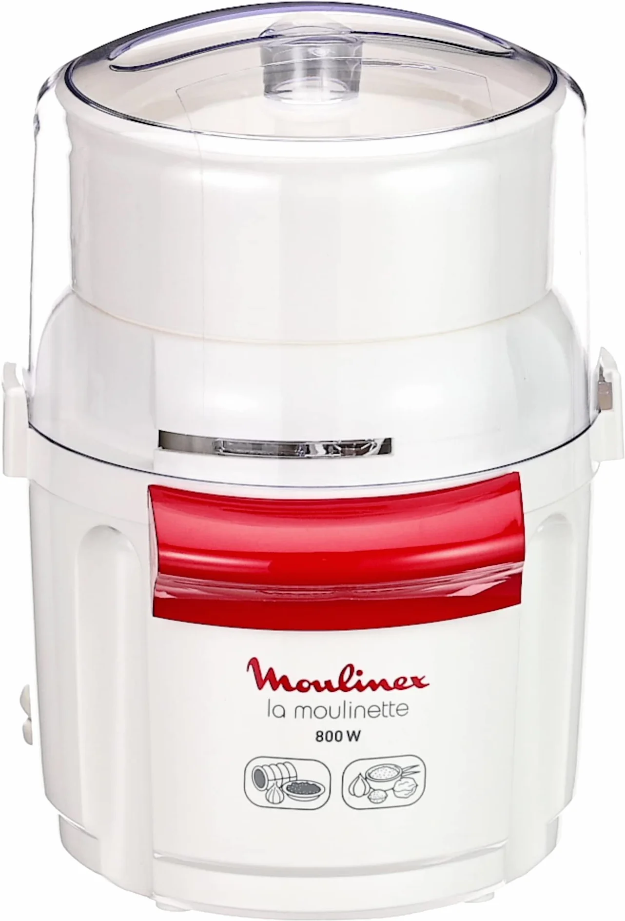 Moulinex Rozdrabniacz La Moulinette, 800 W, siekacz do mięsa, warzyw, orzechów, sera, pojemność 200 gr, siekacz, krojenie lub mieszanie, system 1-2-3, podwójne ostrze ze stali nierdzewnej, biały,