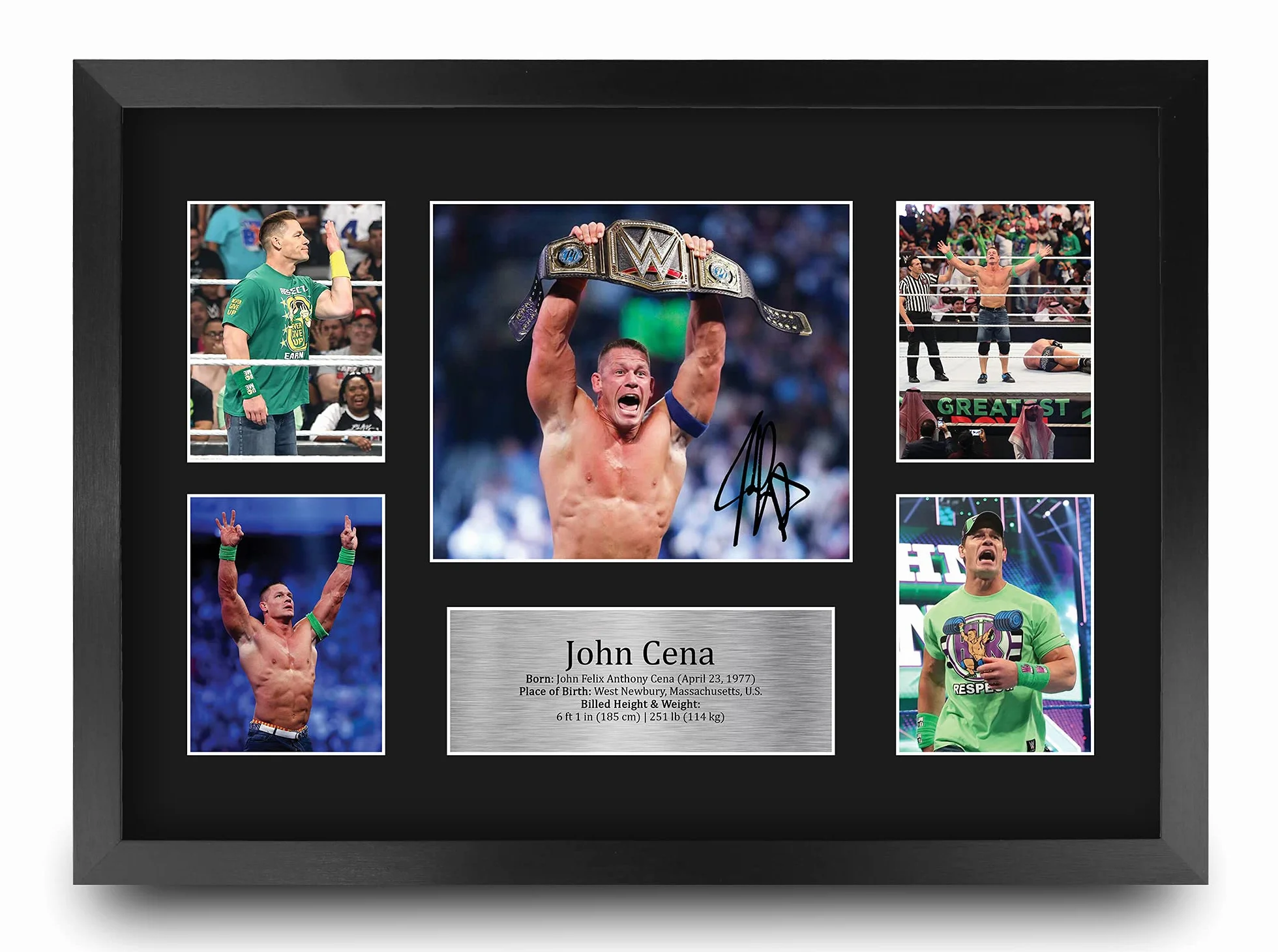 HWC Trading FR A3 John Cena Wrestling Gifts Printed Signed Autograph Picture For WWE & WWF Memorabilia Fans - A3 Framed