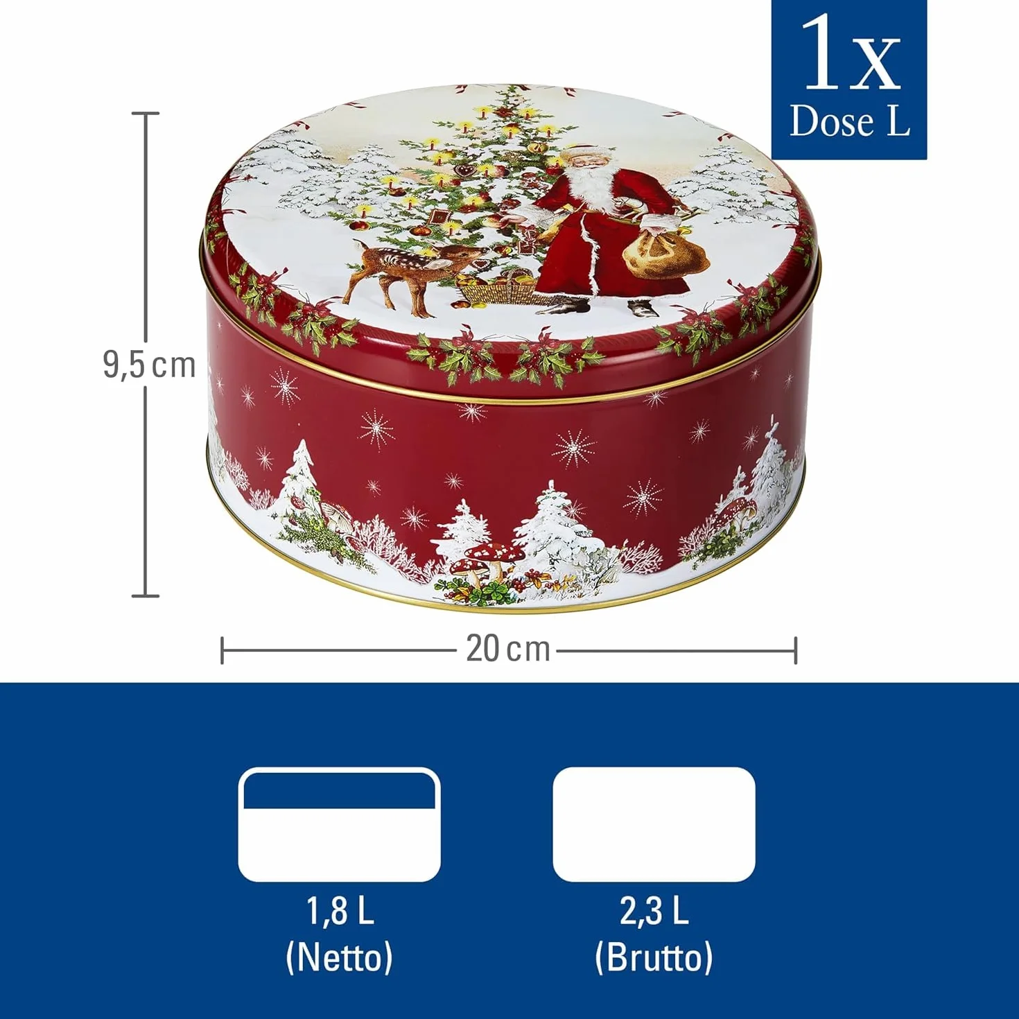 Villeroy & Boch Zimowy Kolaż Puszka na Ciastka, Wielokolorowy, 3 Elementy