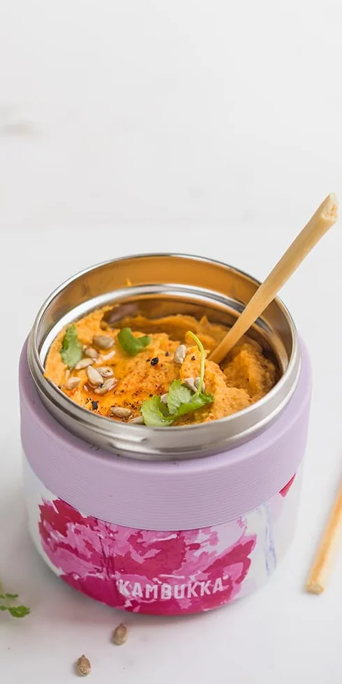 KAMBUKKA Bora Bento Box hermetycznie zamknięty kubek na musli na wynos – na ciepło i zimno – specjalna pokrywka do redukcji ciśnienia, szczelne pudełko na lunch –
