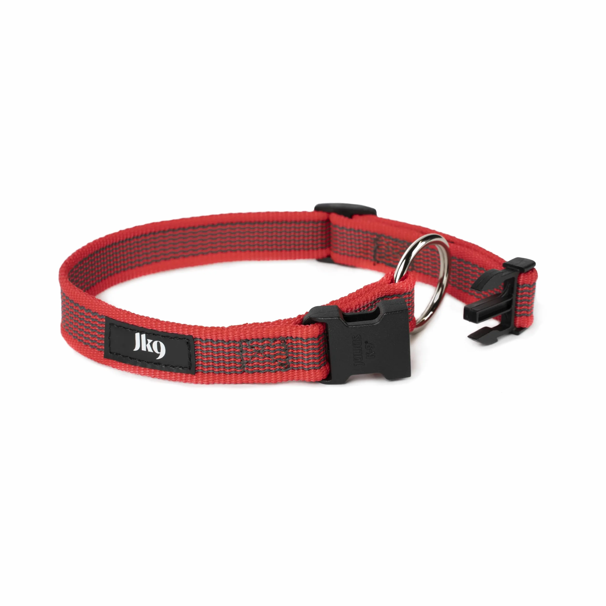 Julius-K9 obroża Color & Gray, 20 mm (27–42 cm), czerwono-szara