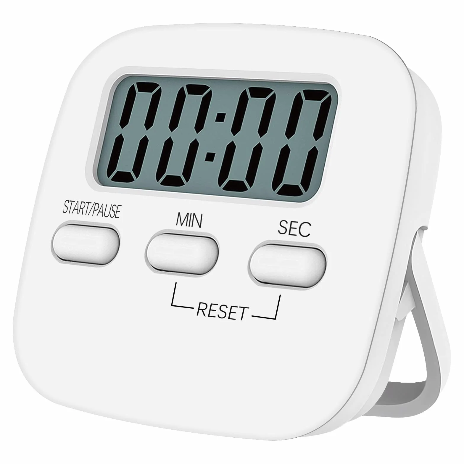 NIAGUOJI timer kuchenny z dużym wyświetlaczem LCD, cyfrowy timer kuchenny do gotowania, magnetyczny stoper, timer z głośnym budzikiem, zegar do jajek, biały