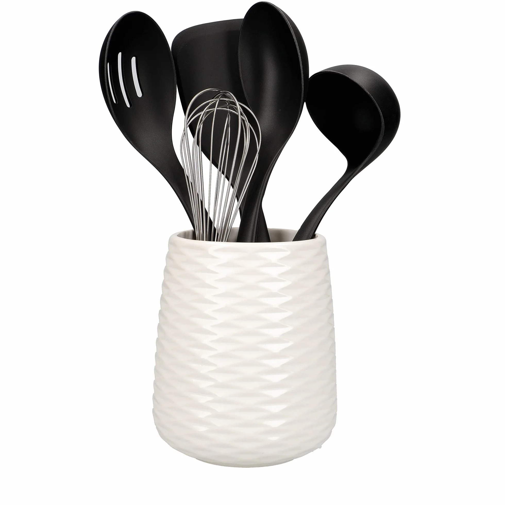 KitchenAid Zestaw Przyborów Kuchennych z Pojemnikiem, 6 Elementów, Bezpieczne dla Powłok Nieprzywierających, Możliwość Mycia w Zmywarce