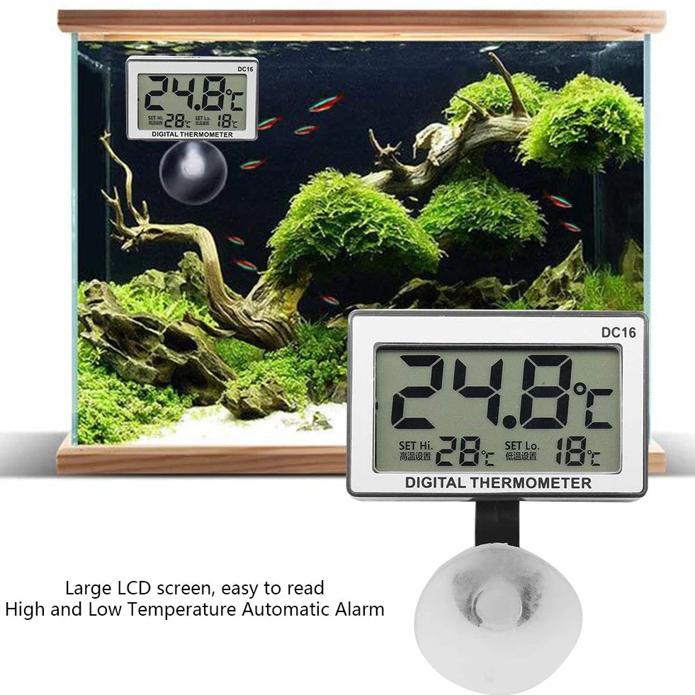 Cyfrowy Termometr do Akwarium z Przyssawką Mini Model DC16
