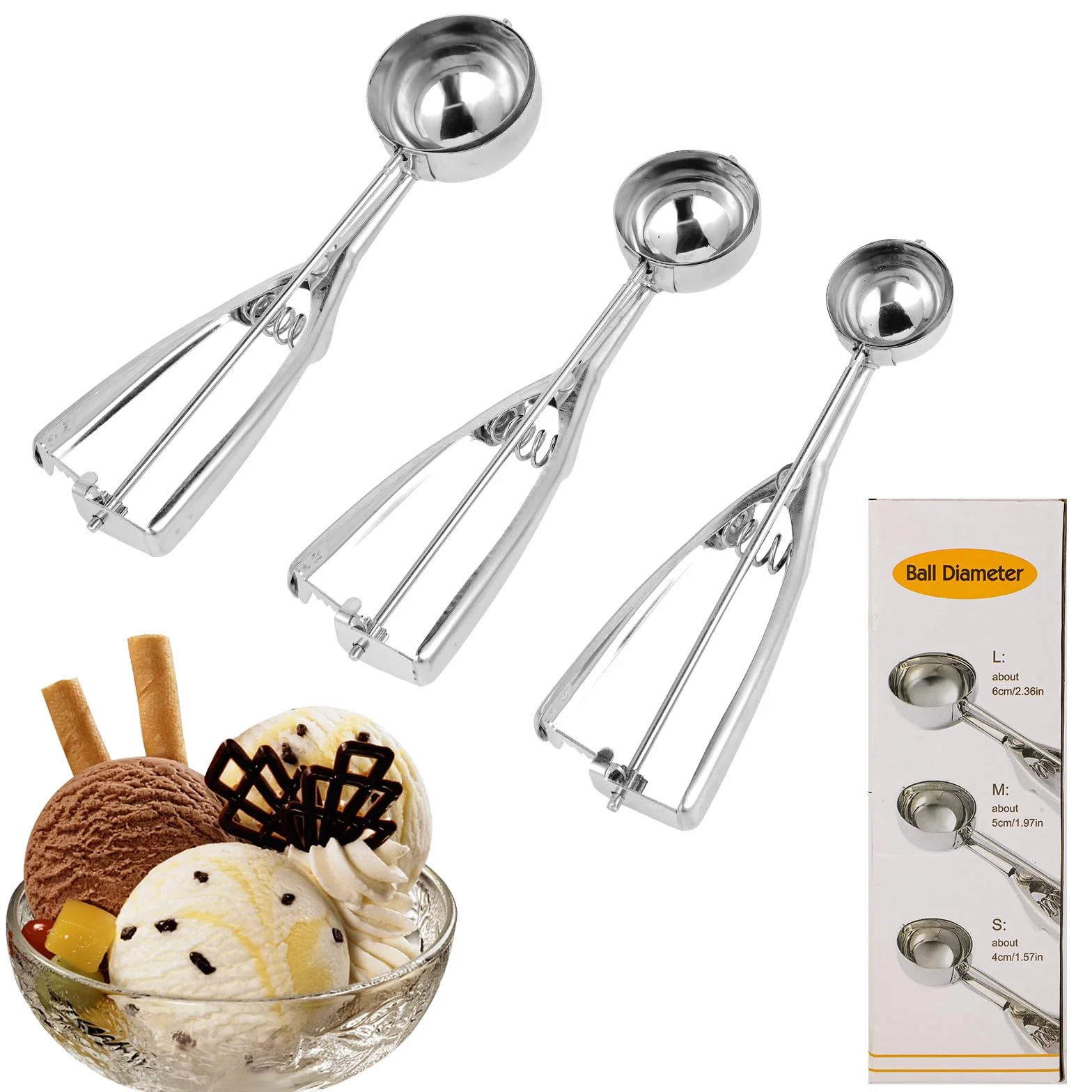 łyżka do lodów ze stali nierdzewnej Gadżety kuchenne do lodów Scoop Trigger