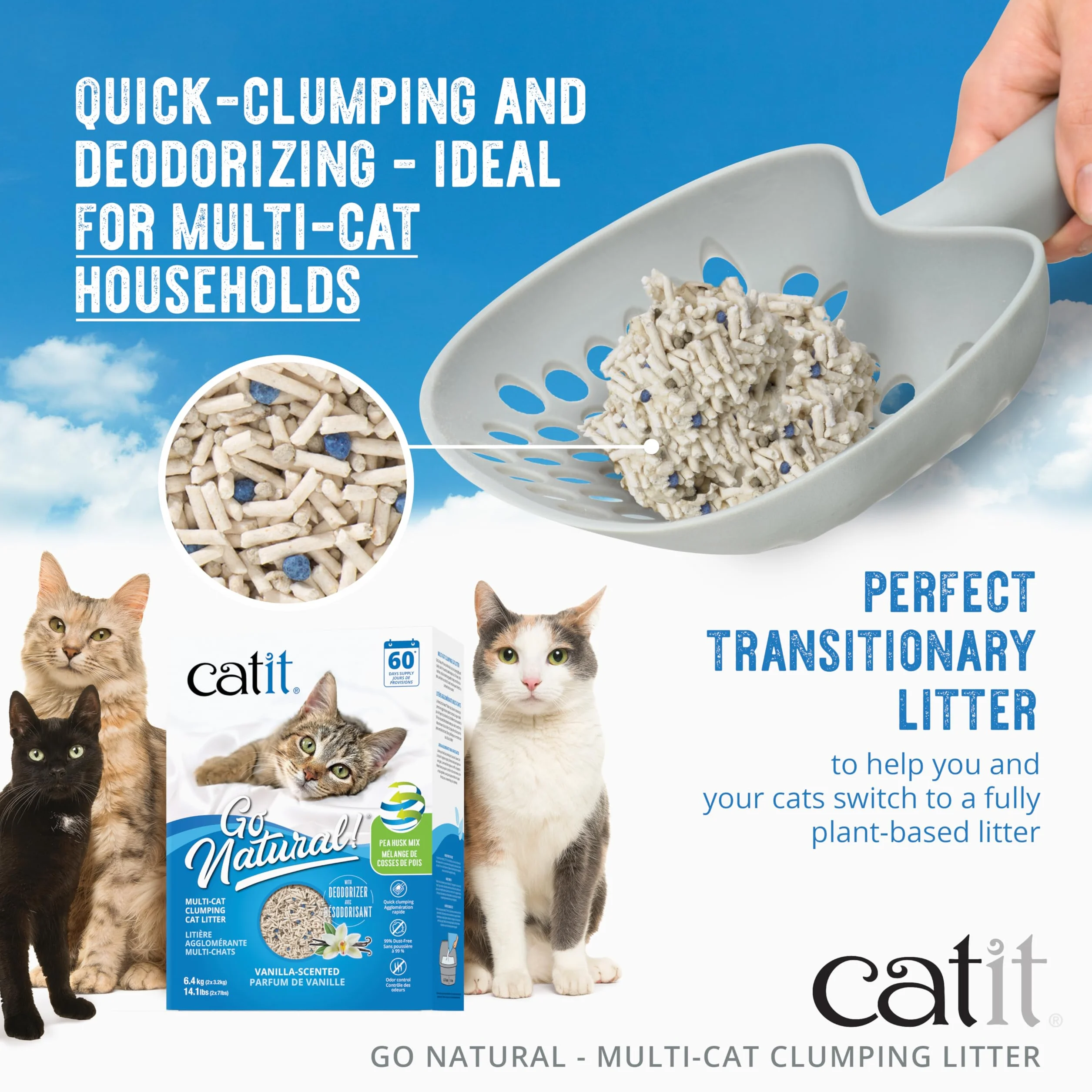 Catit Go Natural Mix Piasek Aglomeracja dla wielu kotów