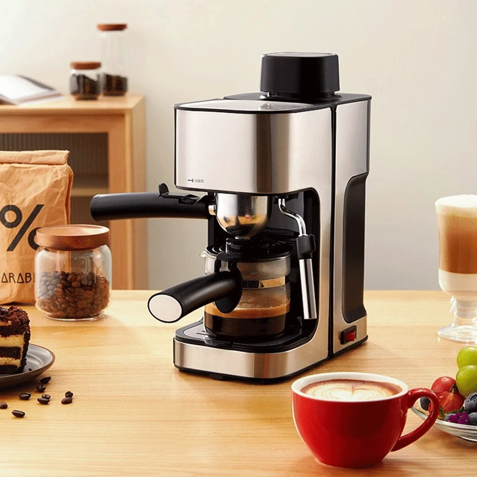 Ekspres Do Kawy Espresso, Ekspres Do Kawy, Ekspres Do Kawy, Ekspres Do Cappuccino, Szybko Nagrzewający Się, Z Dyszą Do Spieniania Mleka, Do Espresso, Latte Macchiat