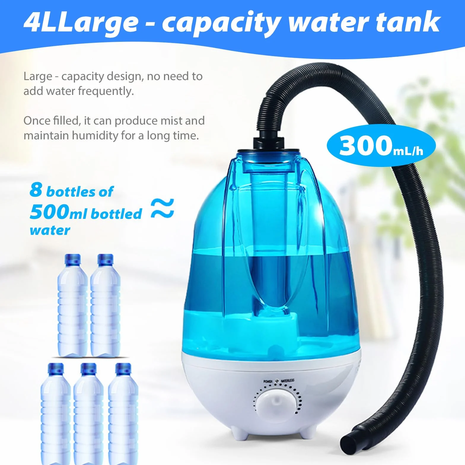 Nawilżacz powietrza do terrarium 4 l 300 ml/h z oświetleniem nocnym