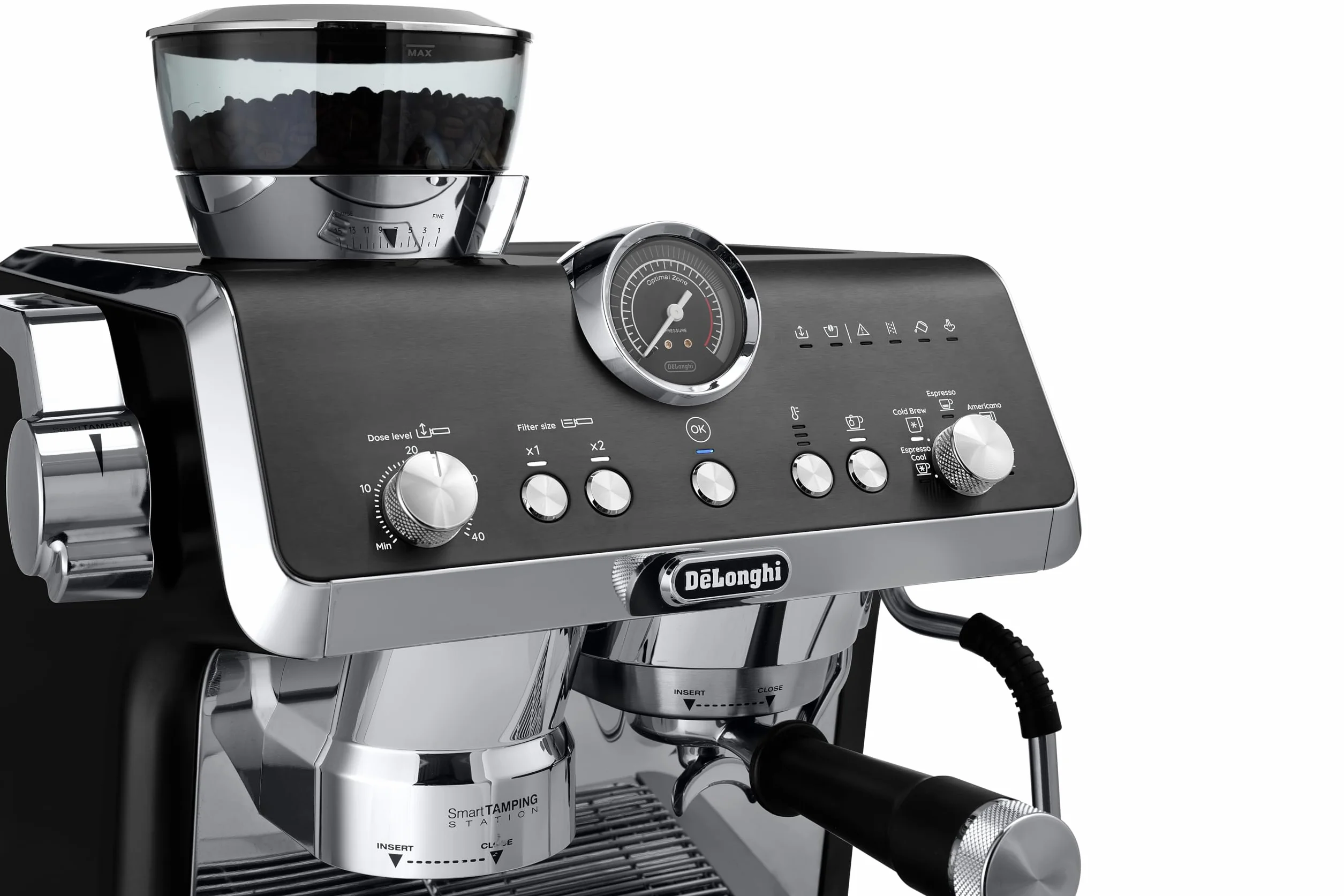 De'Longhi La Specialista Opera EC9555.BK ekspres do kawy espresso z Cold Brew i Espresso Cool, profesjonalny spieniacz do mleka, technologia mielenia czujników, w zestawie zestaw baristy, 1550 W,