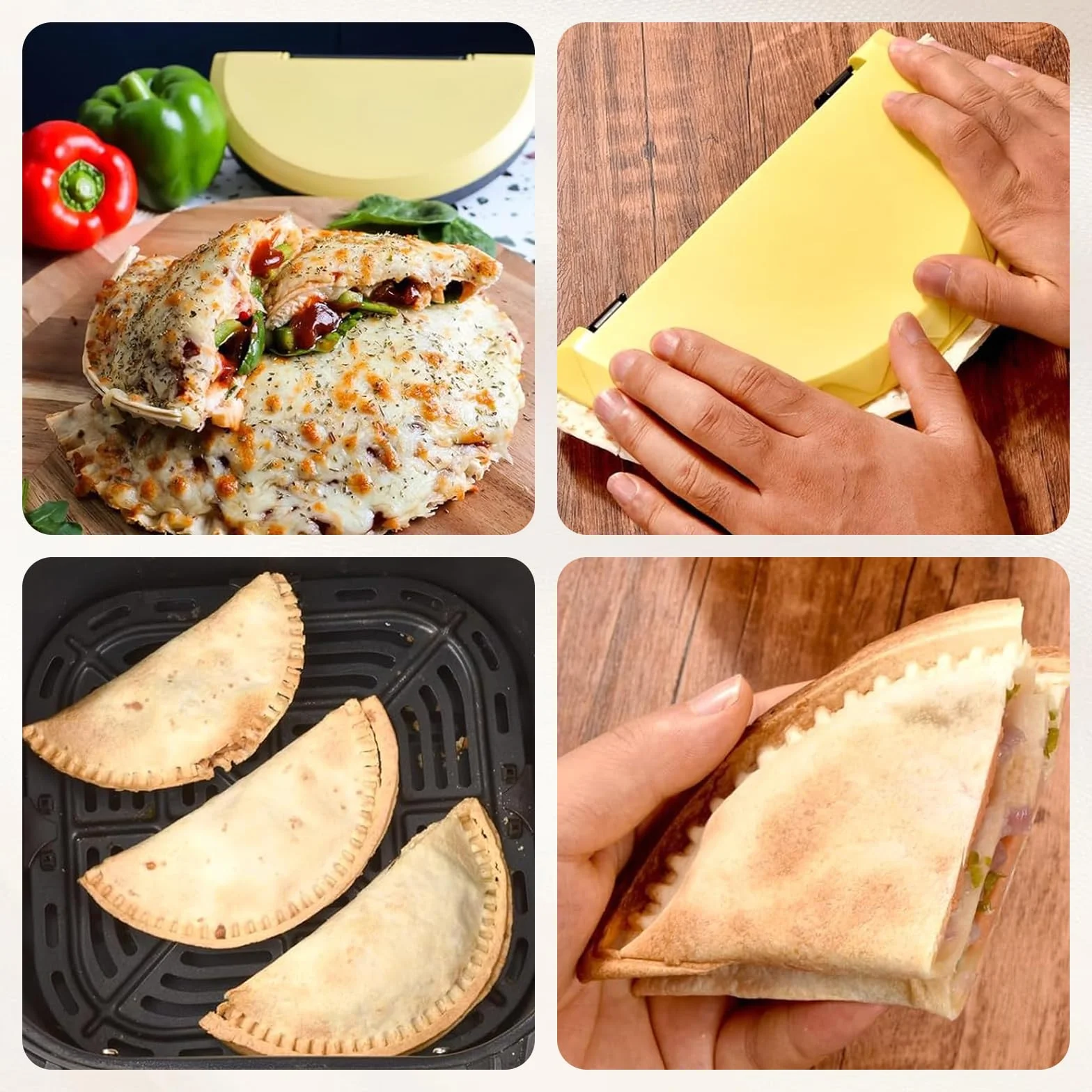 Prasa do tortilli 3 w 1, z wymiennymi płytami 15,2–20,3–25,4 cm, maszyna do quesadilla, zgrzewarka do tortilli, prasa do empanady, żółta i czarna