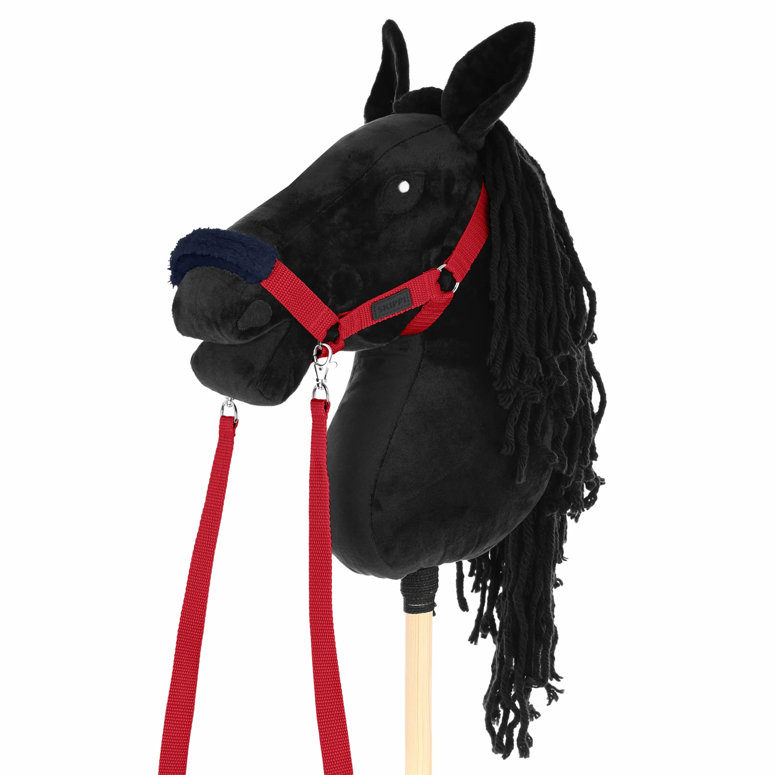 SKIPPI Kantar dla Hobby Horse - Czerwony, Wodze i 2 Futerka, Hobby Horse Akcesoria, Uniwersalny rozmiar