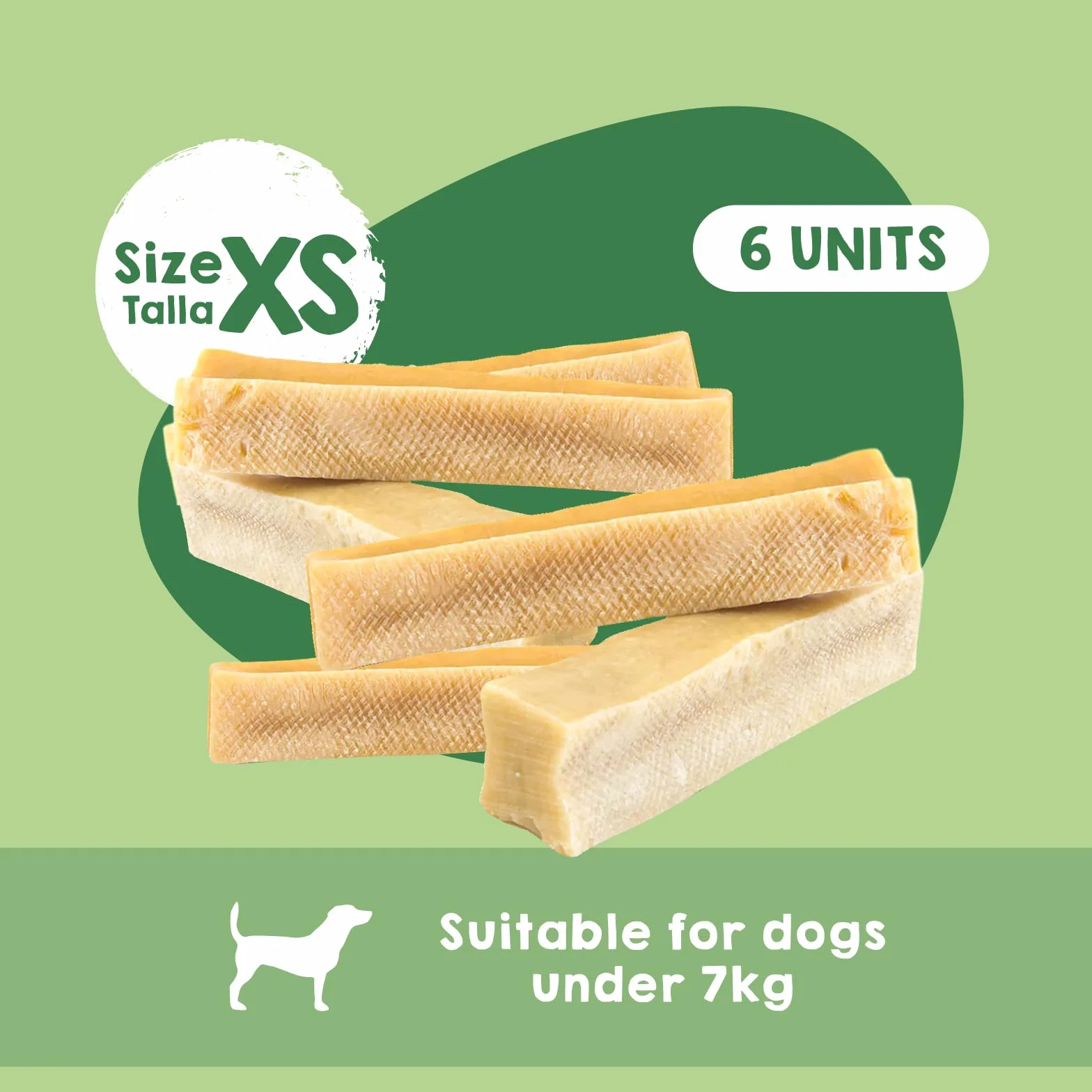 Gryzaki sera z mleka jaka dla psów MAIKAI 100% naturalna kość do żucia 6 x XS