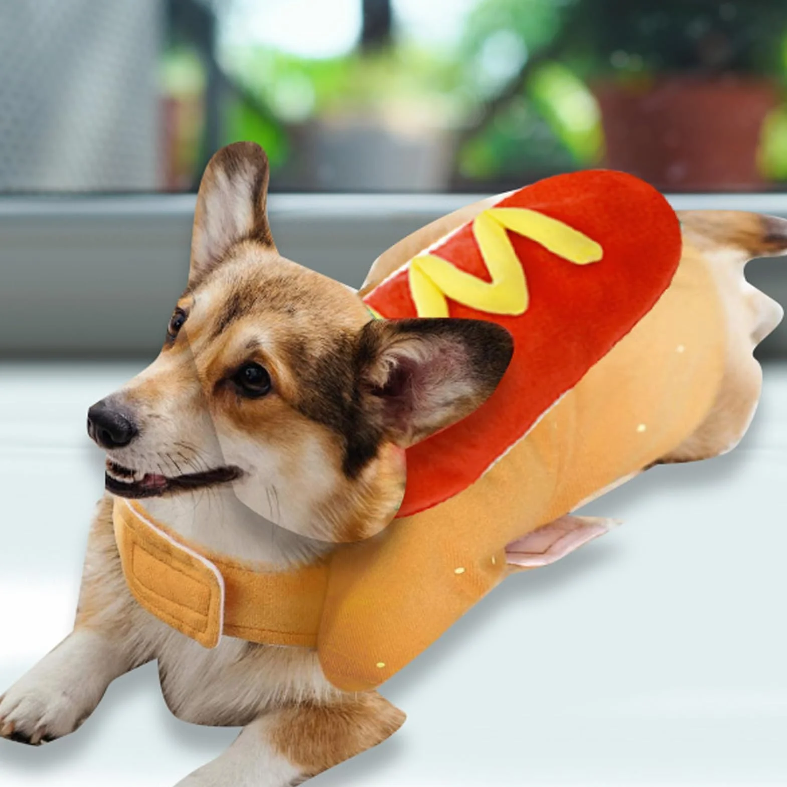 Kostium Hot Dog dla psa Hamburger Design Halloween strój Cosplay dla szczeniaka (S)