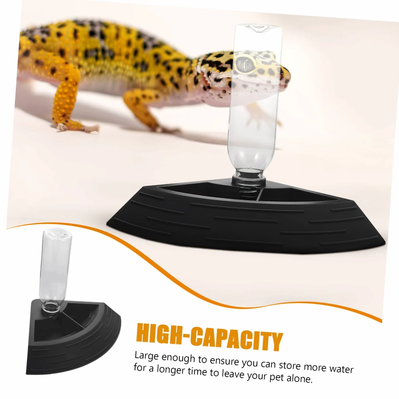 Happyyami Crawling Pet Water Dispenser dla Jaszczurek z Podstawą Łatwy Czyszczeniu Stabilny