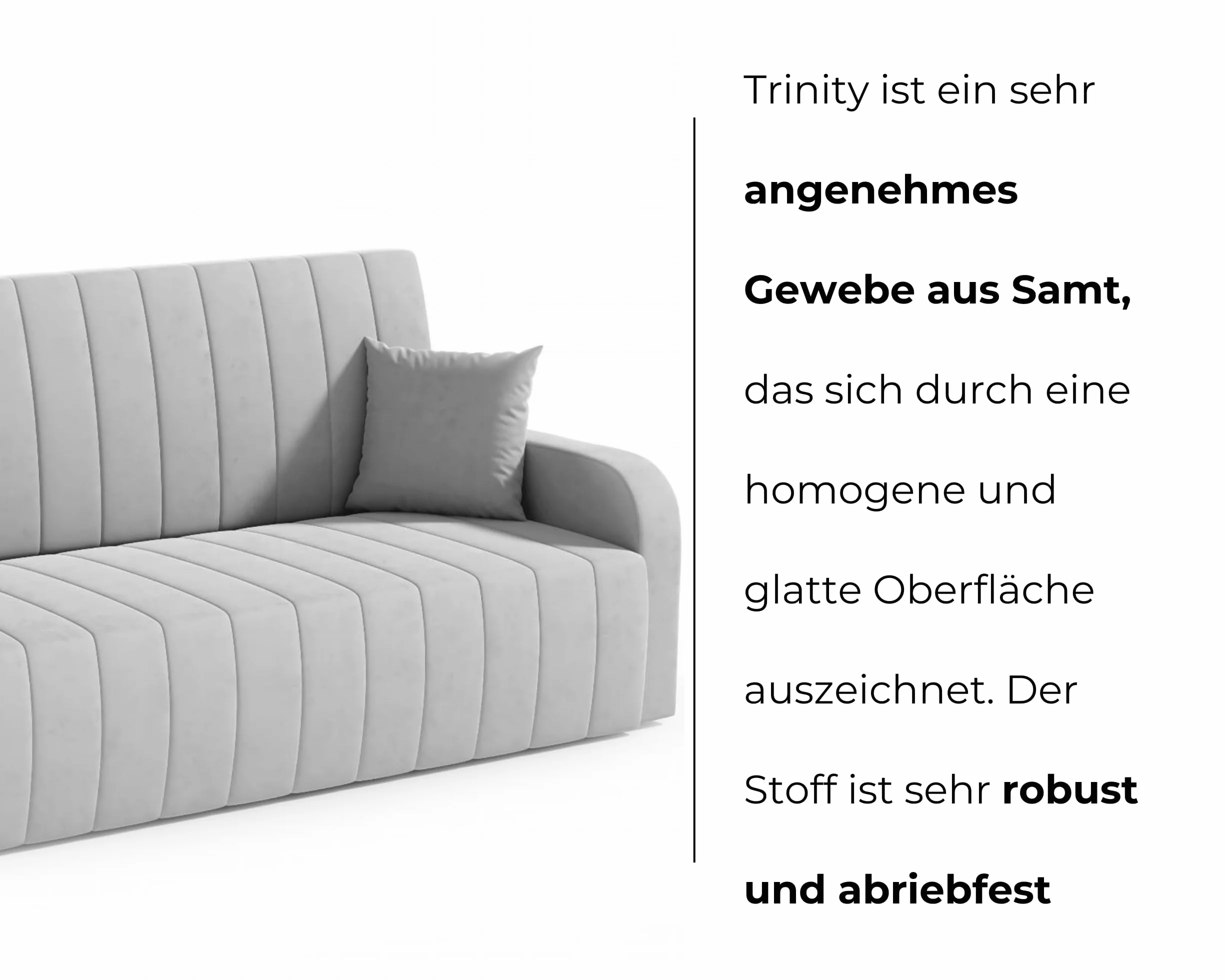 LIKMA Rozkładana Wersalka Otto Popielata 214 cm z Funkcją Spania, Pojemnikiem na Pościel, Sofa w Tkaninie Trinity 32