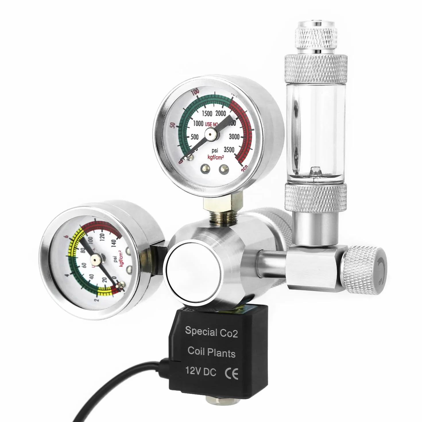 QWORK Regulator ciśnienia CO2 do akwarium, podwójny wyświetlacz, interfejs W21.8