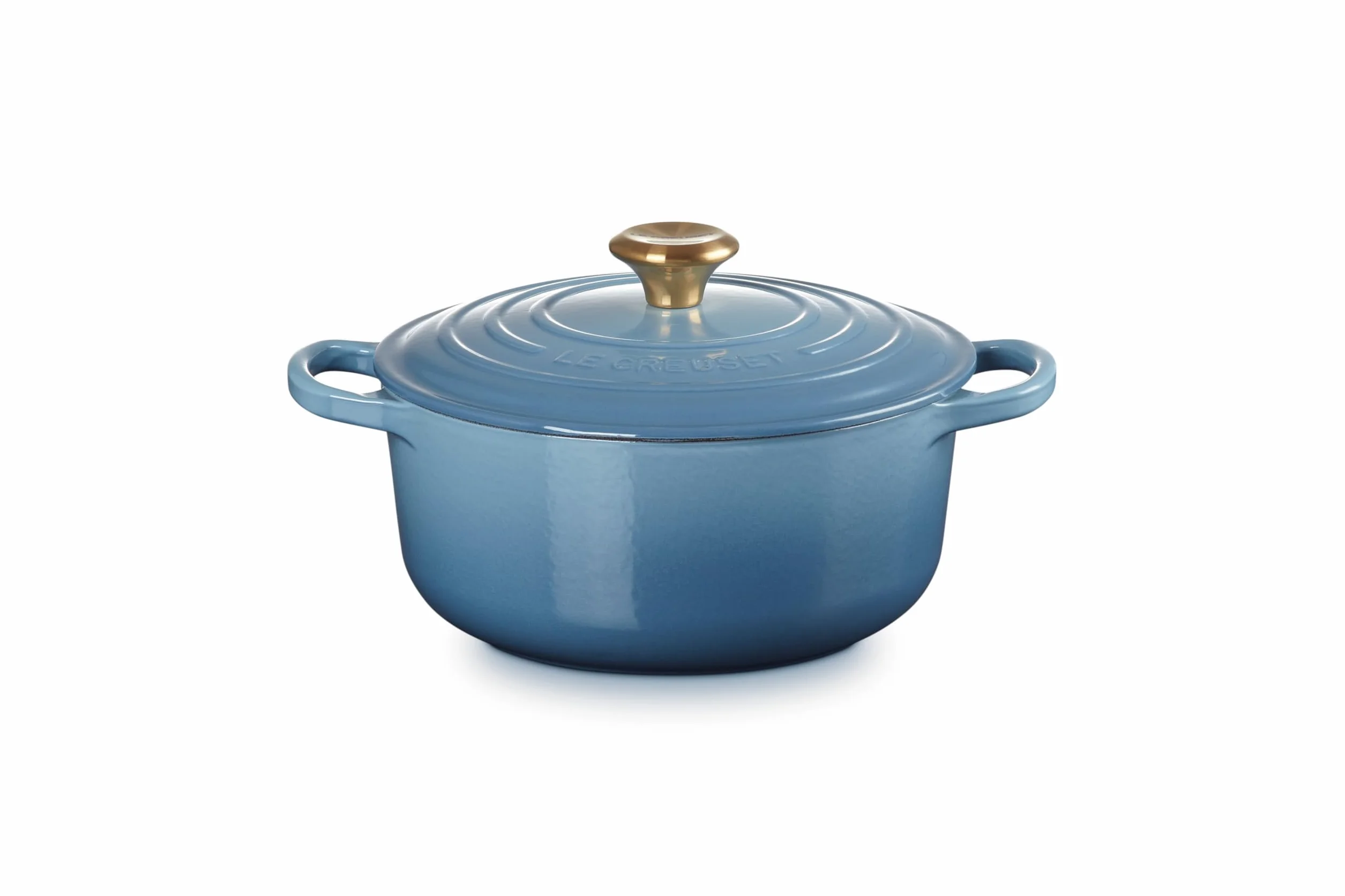 Le Creuset Okrągła Brytfanna Żeliwo, Ø 20 cm, Okrągła, Nadaje się do wszystkich rodzajów płyt grzewczych i indukcyjnych, Tom: 2,4 l, 3,092 kg, Chambray, 21177204344441