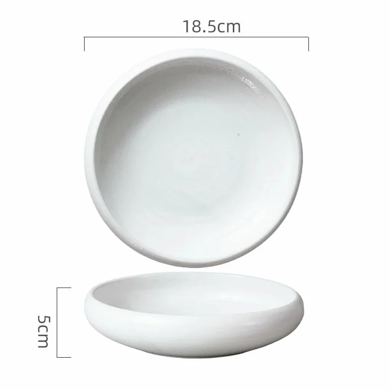 Talerze okrągły ceramiczny talerz do sałatek owocowych miska na zupę miska ramen dom kuchnia retro zastawa stołowa przekąska chleb miska deserowa talerze deserowe(C)
