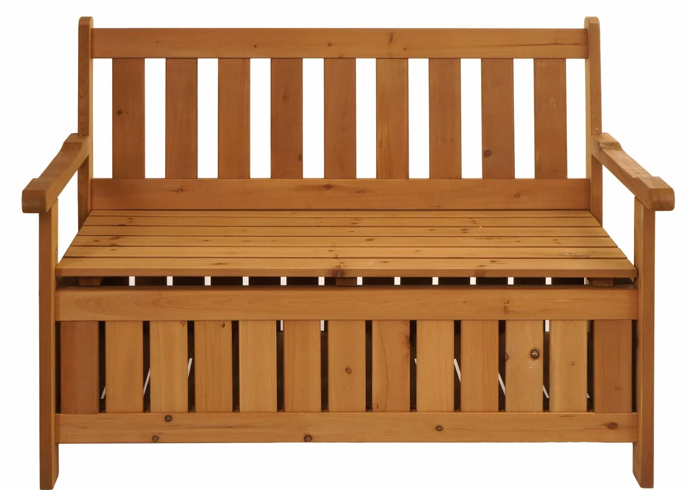 Mendler Ławka ogrodowa HWC-L68 z miejscem do przechowywania Jodła Drewno MVG 114 cm Brązowy