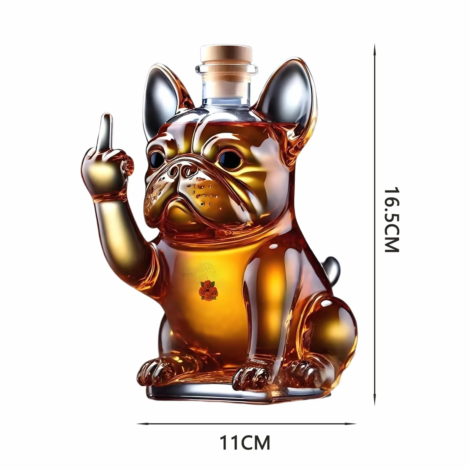 DJMAW Zabawka z 3D Palcem Środkowym z Whisky, 3D-Karaffa do Whisky z Palcem Środkowym, Szklanka na Whisky z Psem, Unikalna Szklanka na Wino z Psem z Palcem Środkowym, Do Baru, Biura, Dekoracji Domowej