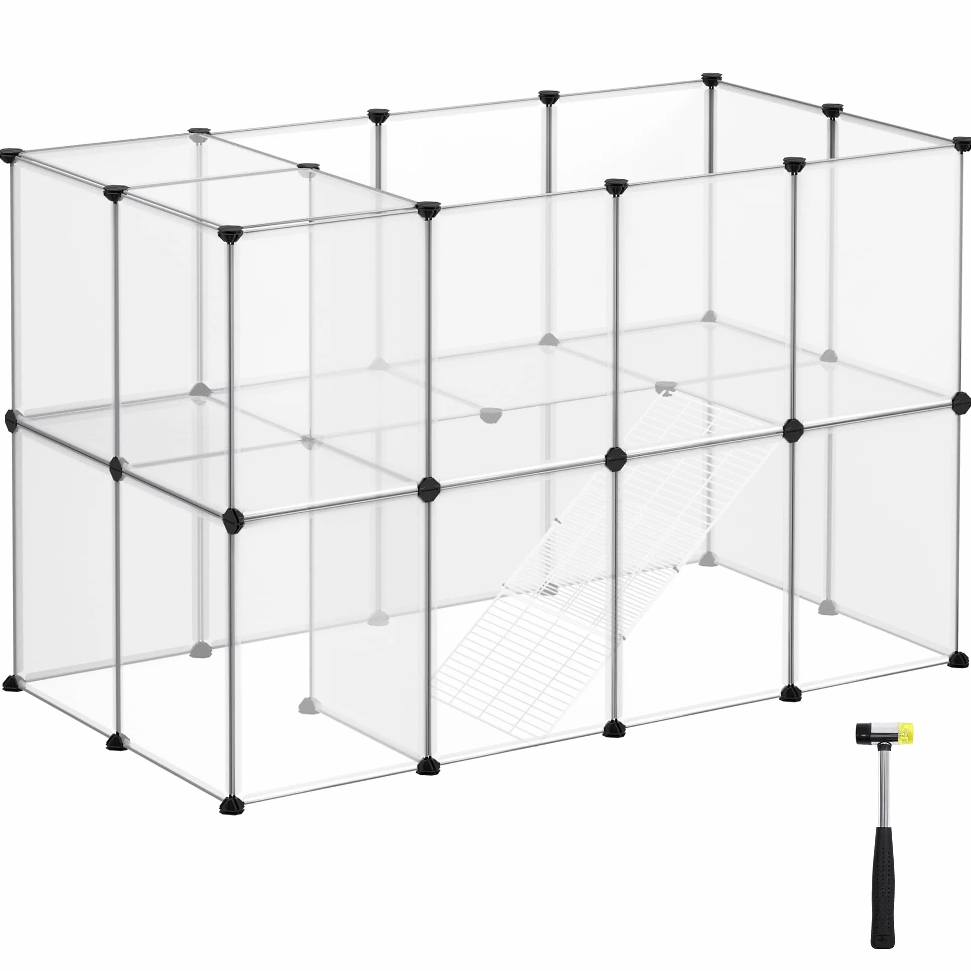 SONGMICS Wybieg dla zwierząt 143x73x91 cm przezroczysty LPC005W01