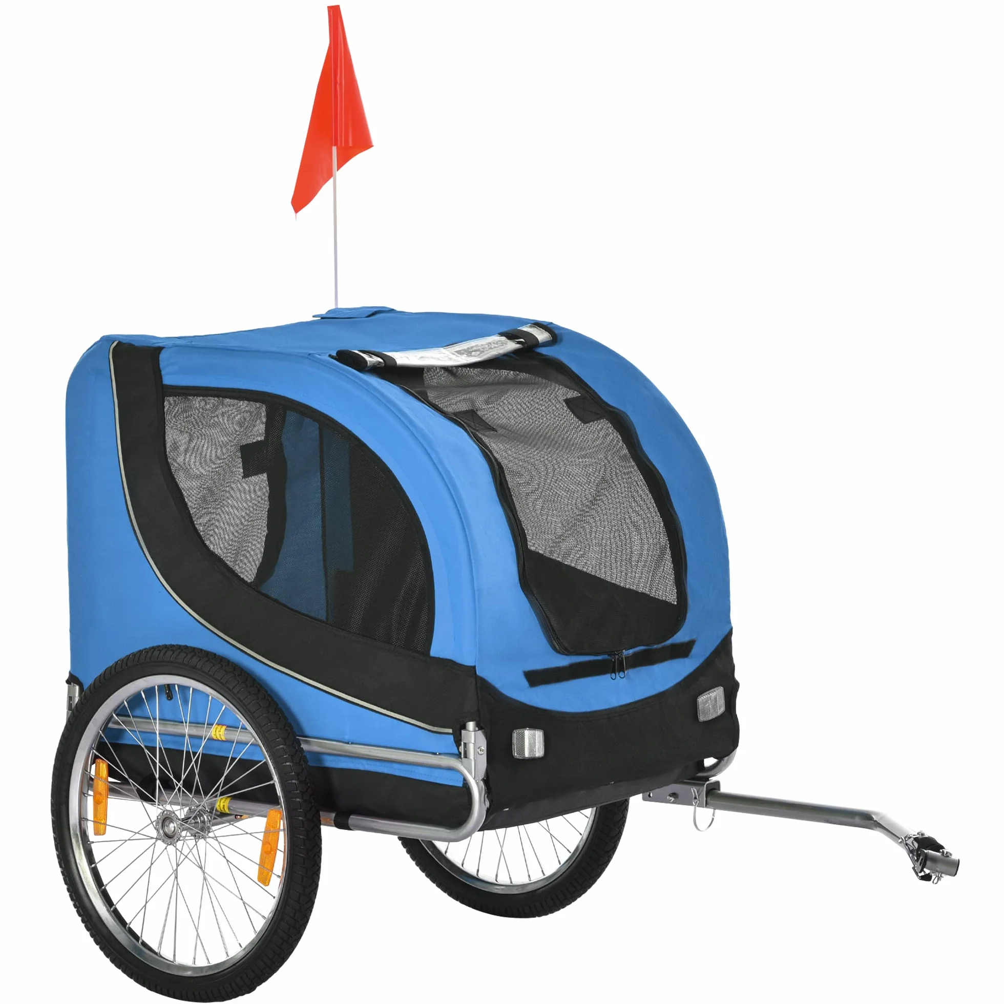 PawHut hondenfietskar fietskar hondendrager hondenfietskar blauw 130 x 73 x 90 cm