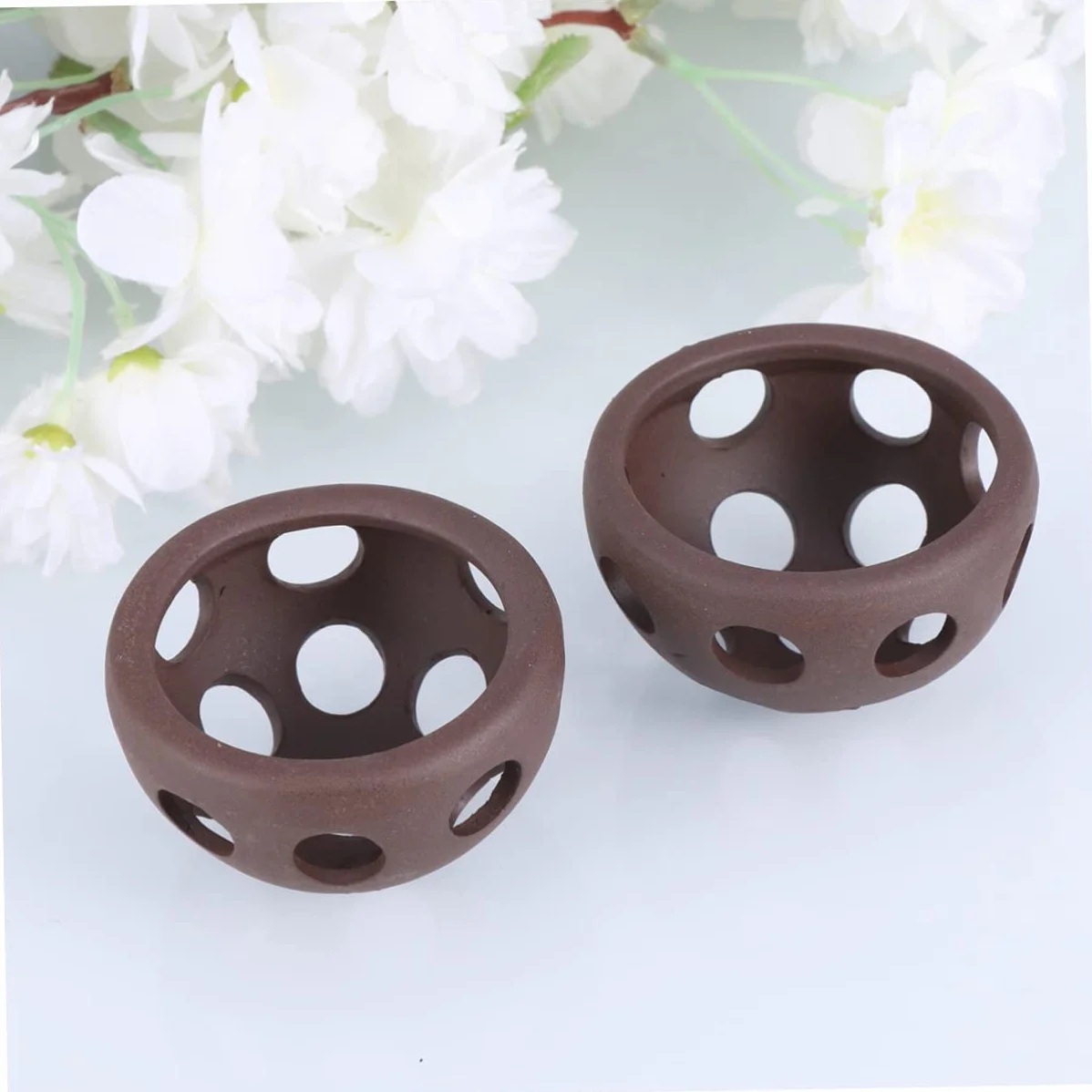 VANZACK 2-pakowy Zestaw Do Hodowli Ryb Akwariowych Porowaty Ceramiczny Domek Dla Krewetek