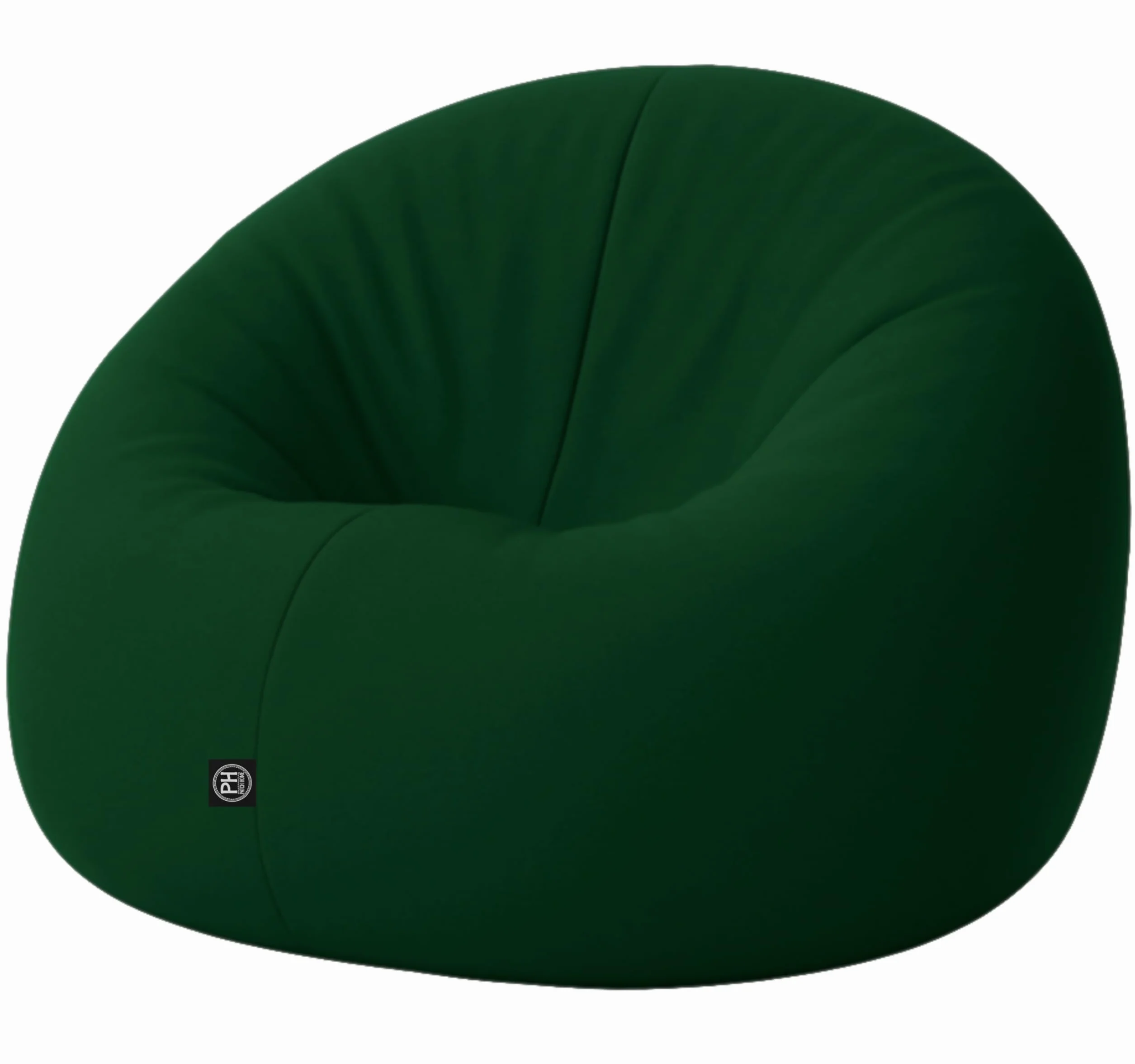 Patchhome Bean Bag worek/poduszka do siedzenia 2 w 1, średnica 100 cm, kolor ciemnozielony optymalnie napełniona