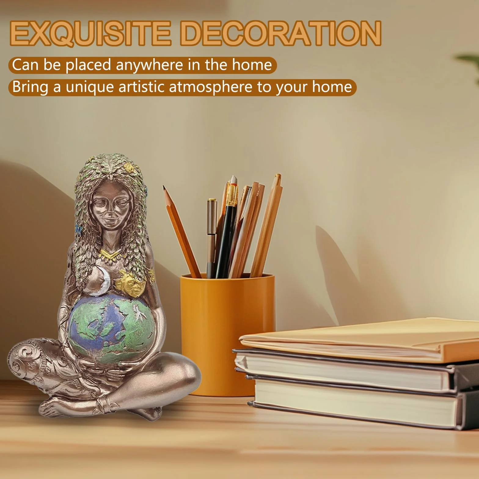Statuetka matka Ziemi, artystyczna figurka z żywicy do domu, pokoju artystycznego, ogrodu, na zewnątrz