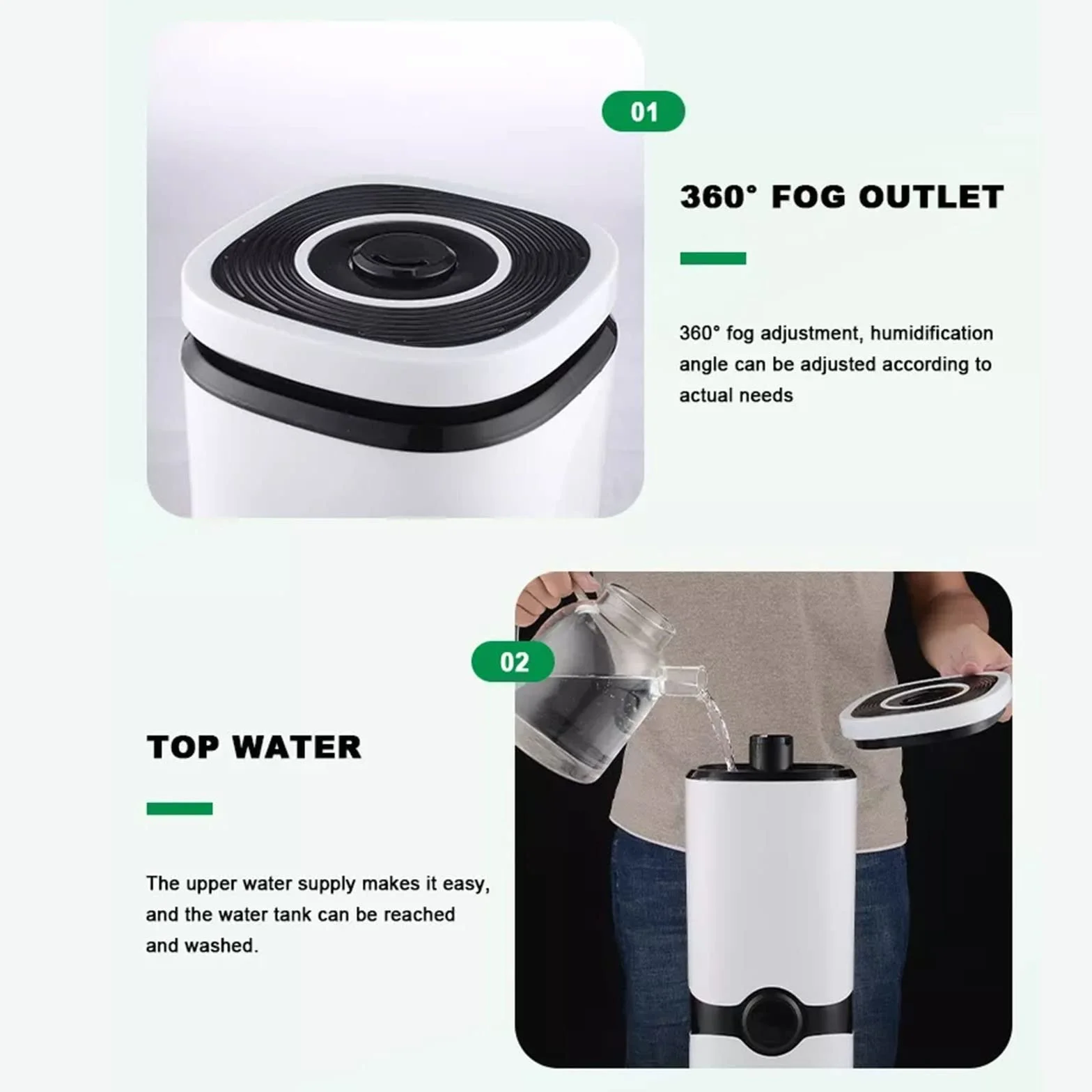 Nawilżacz Nawilżacz ultradźwiękowy 4L powietrza z chłodną mgłą i atomizacją ultradźwiękową 300ml/h