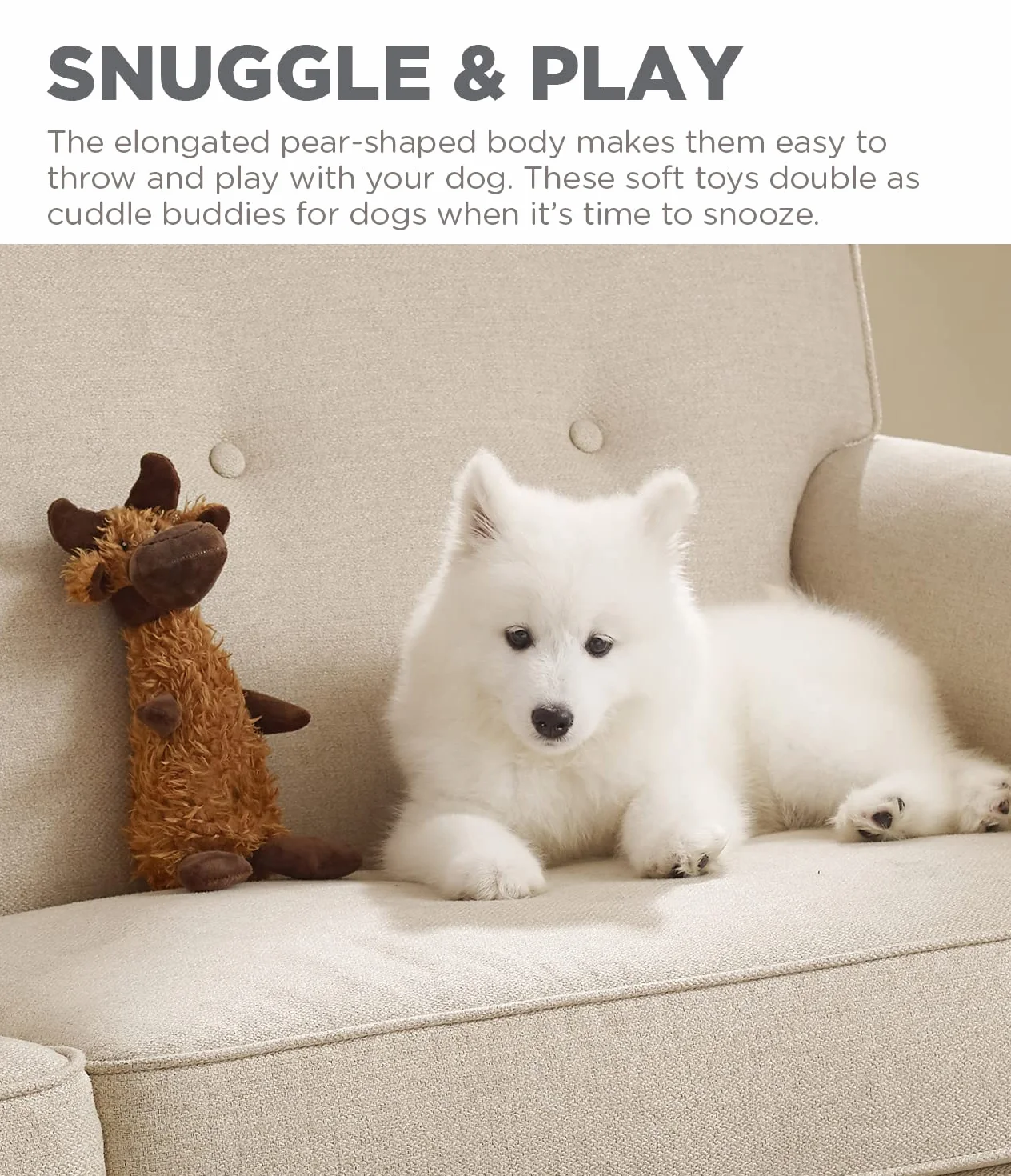 Outward Hound Scruffles Pluszowa piszcząca zabawka do szarpania dla psa, łoś, S
